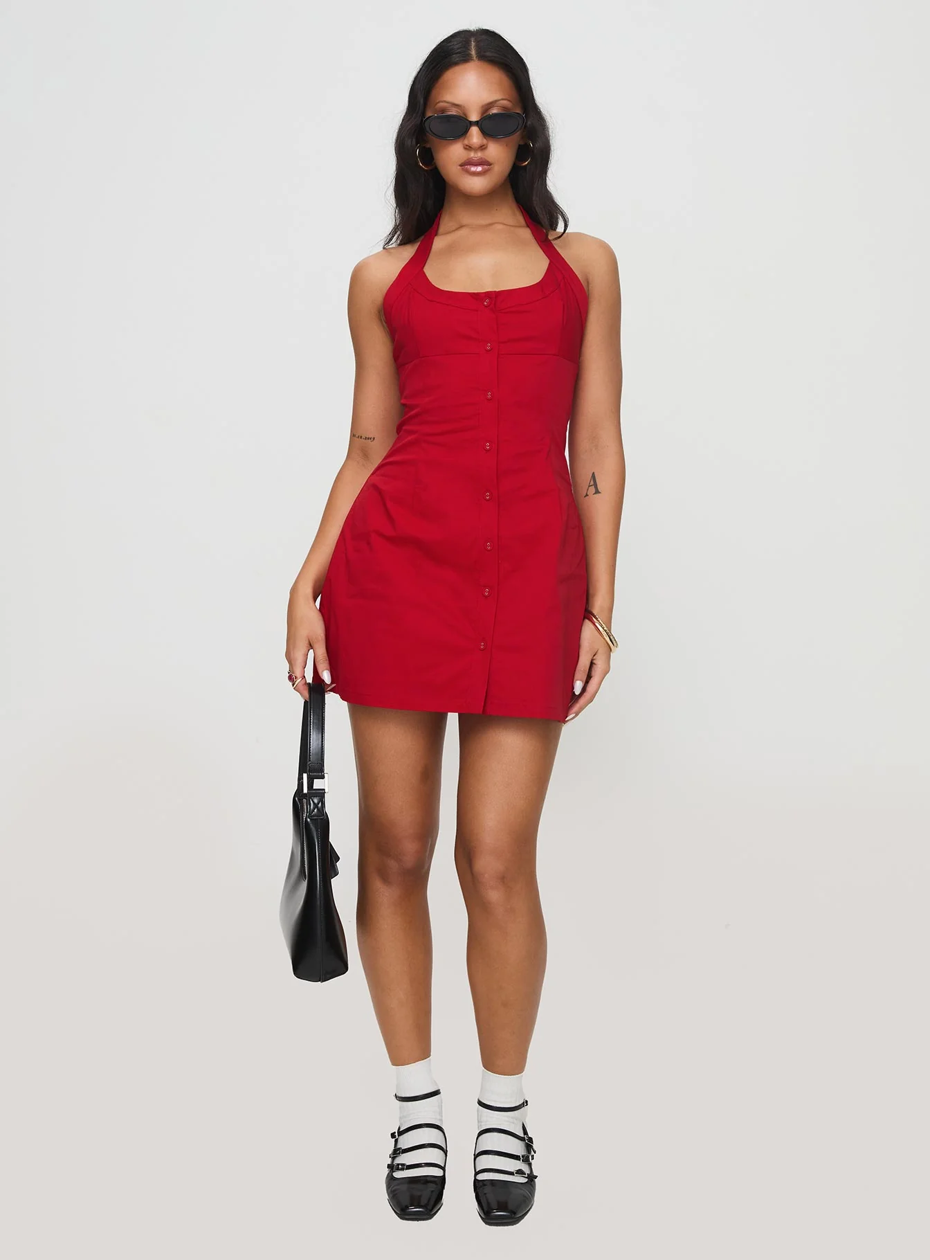 Mallorie Halter Mini Dress Red - Image 5