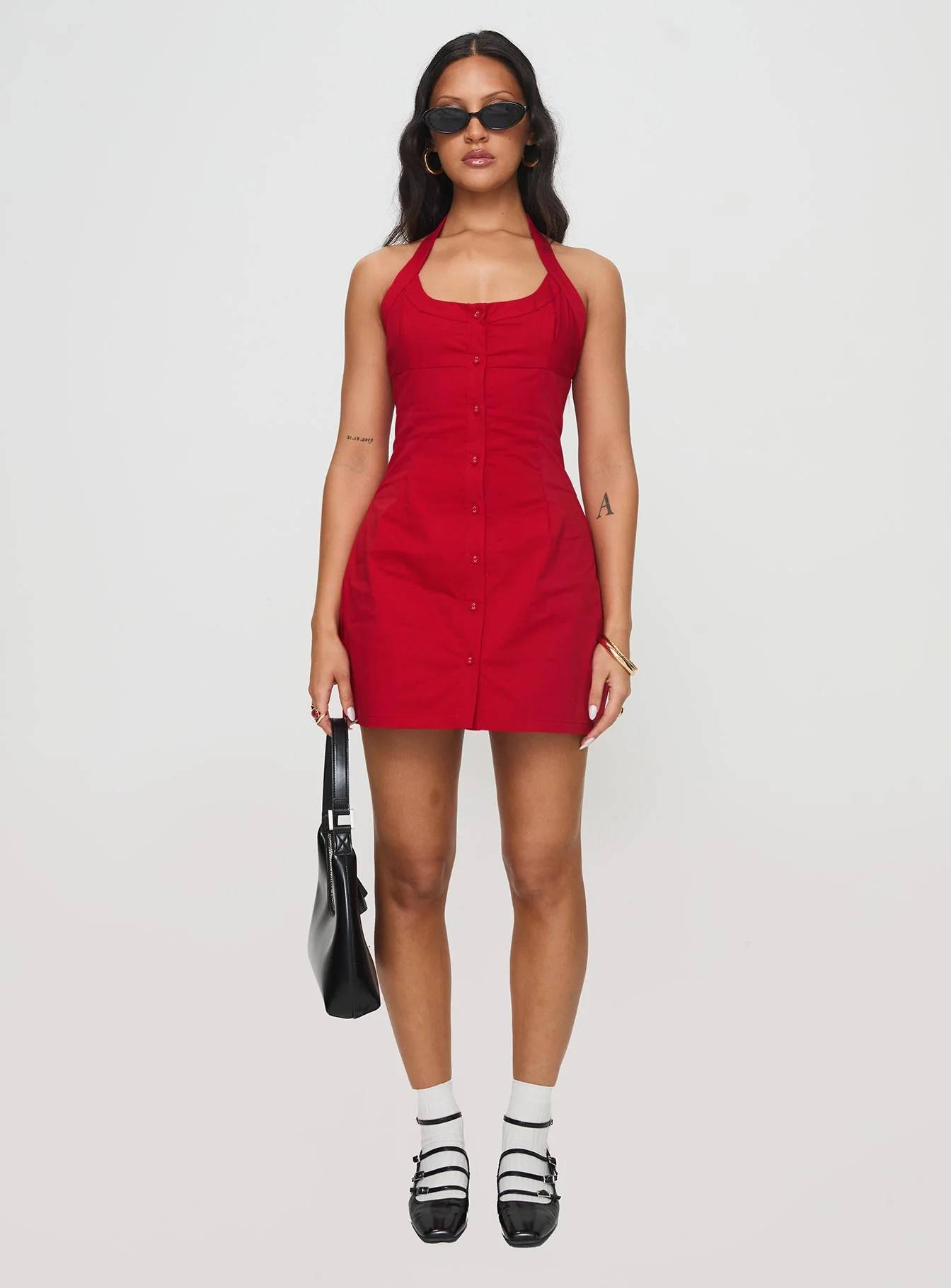 Mallorie Halter Mini Dress Red - Image 9
