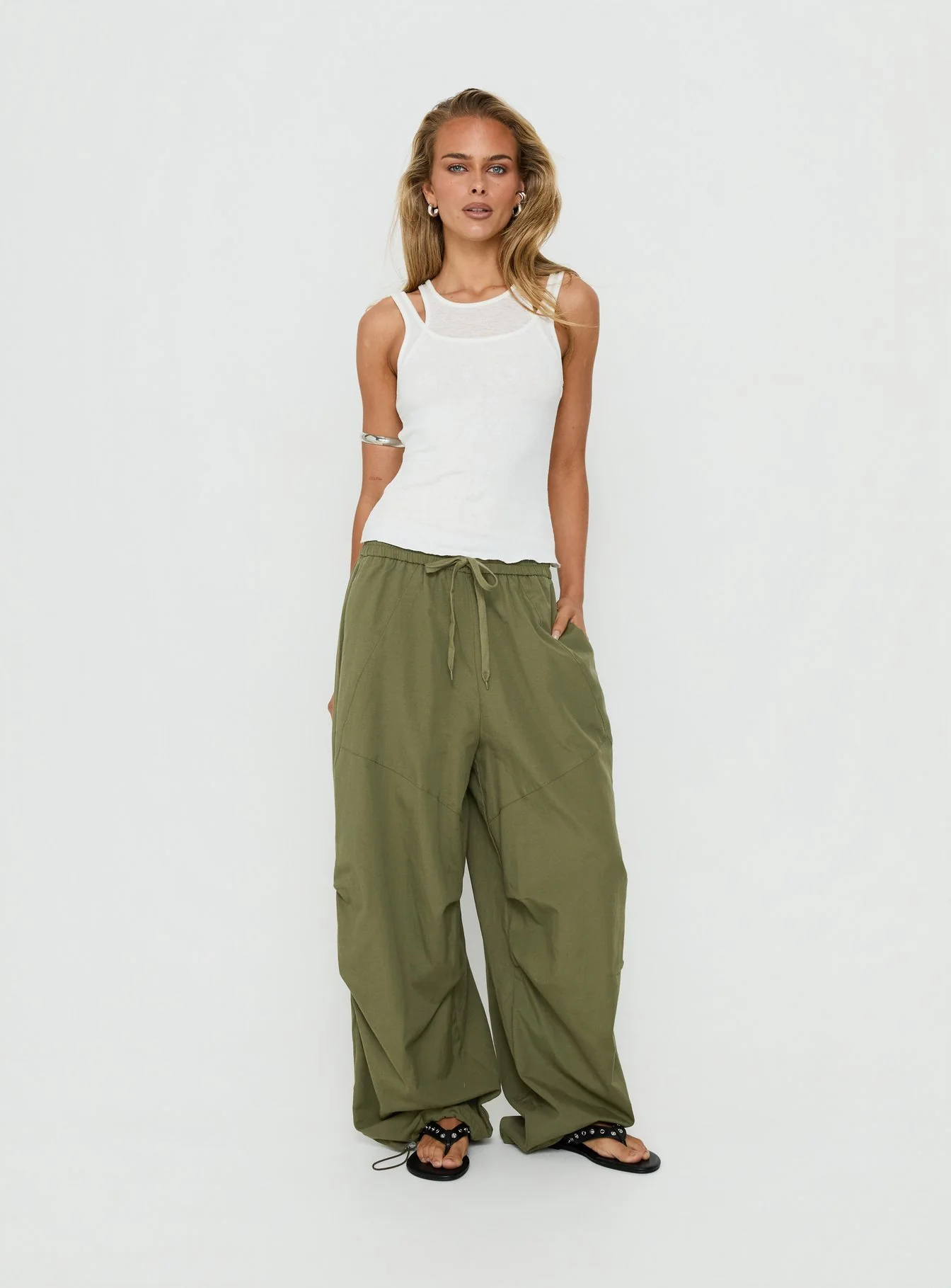 Mankind Baggy Cargo Pants Olive - Image 2
