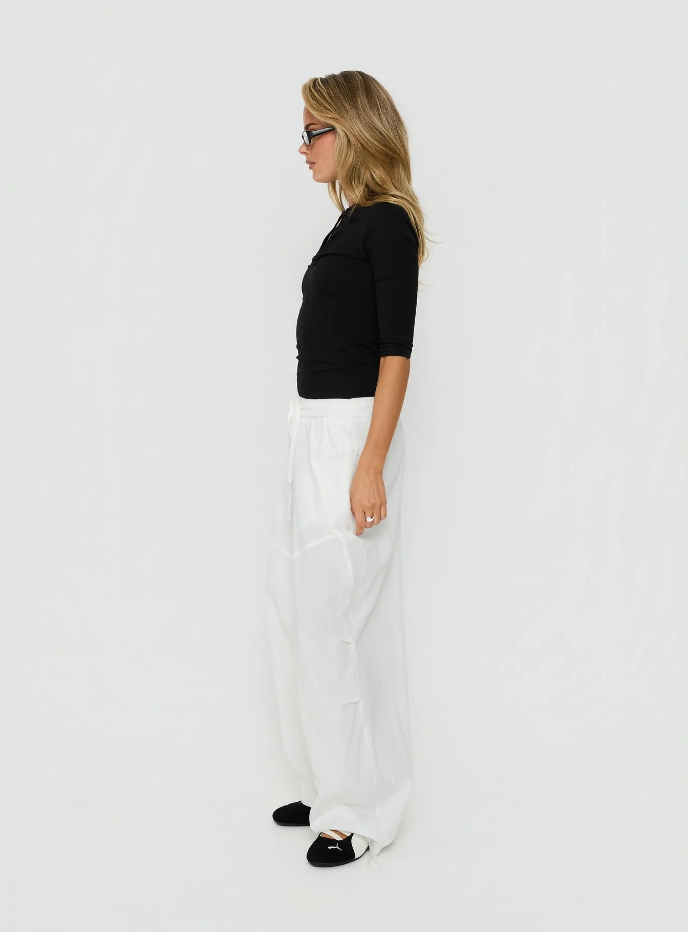 Mankind Baggy Cargo Pants White - Image 4