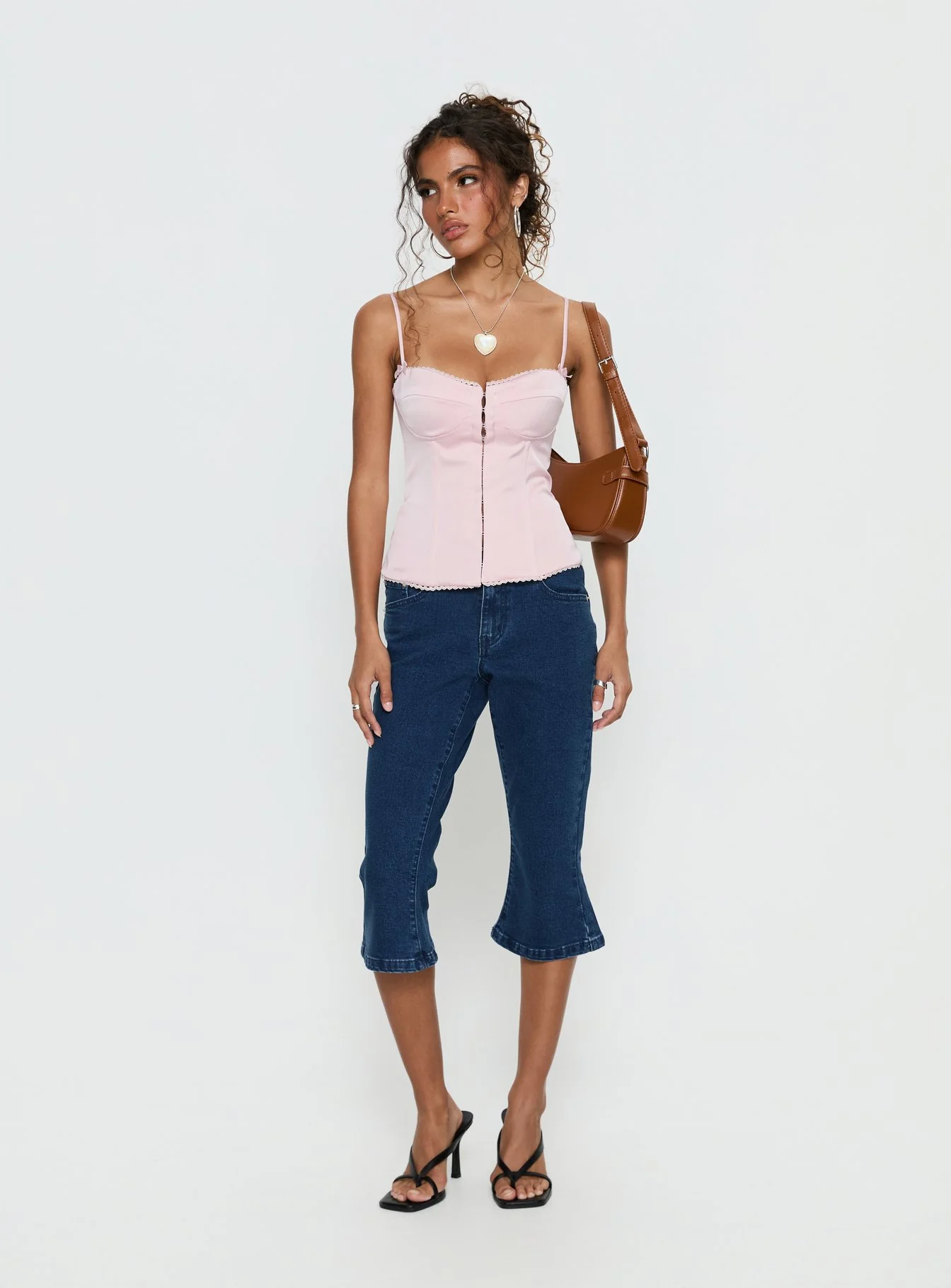 Maralyne Satin Corset Top Soft Pink - Image 3