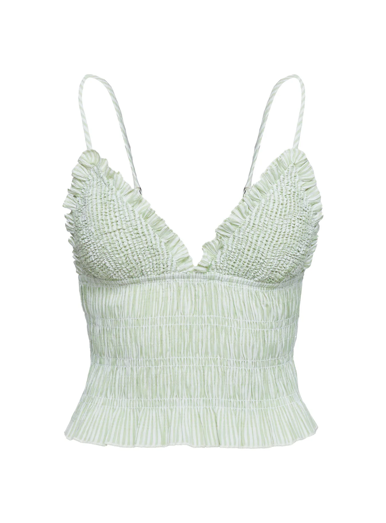 Marilou Shirred Top Green Stripe - Image 5