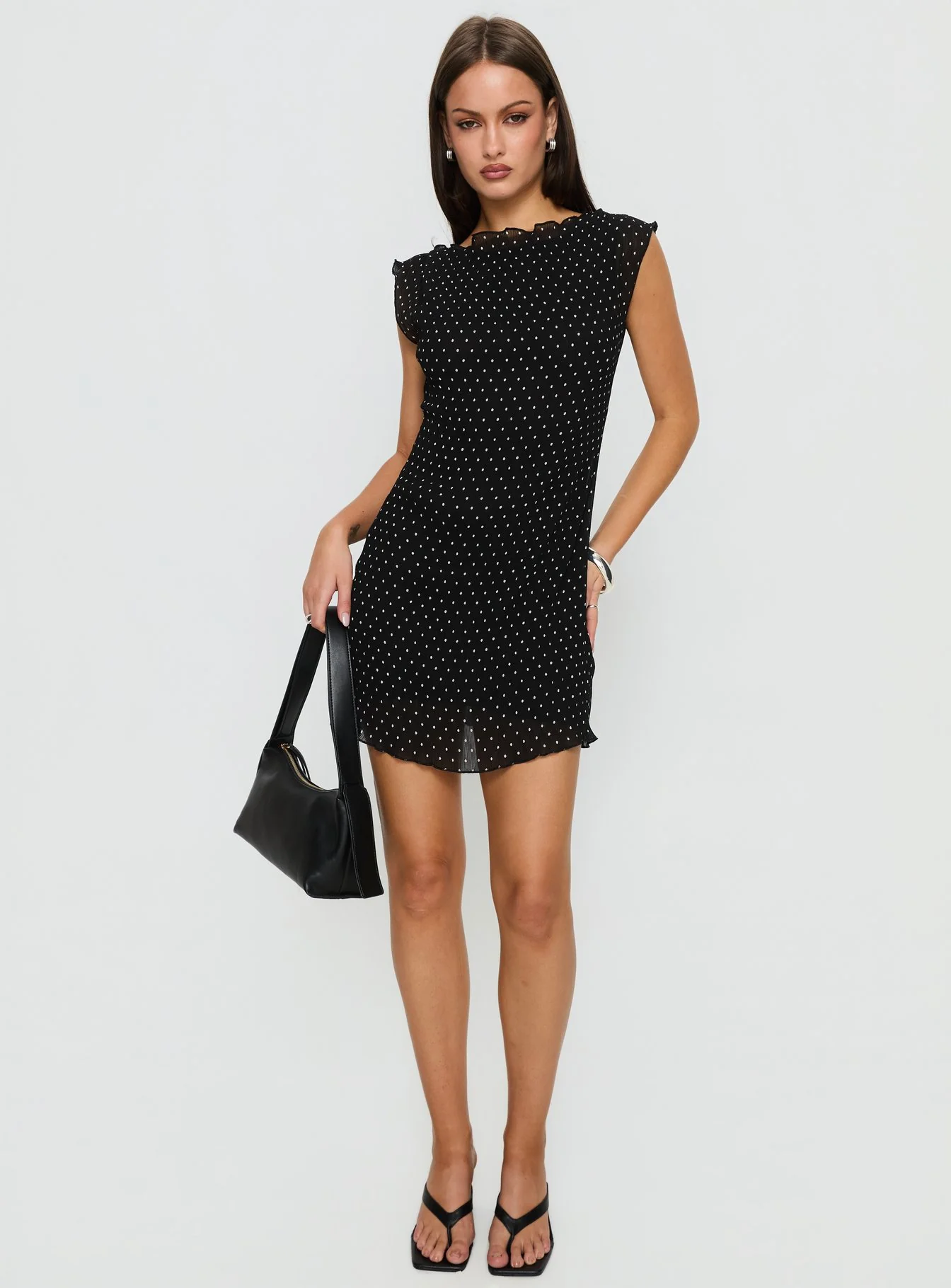 Mariner Mini Dress Noir Polka - Image 3