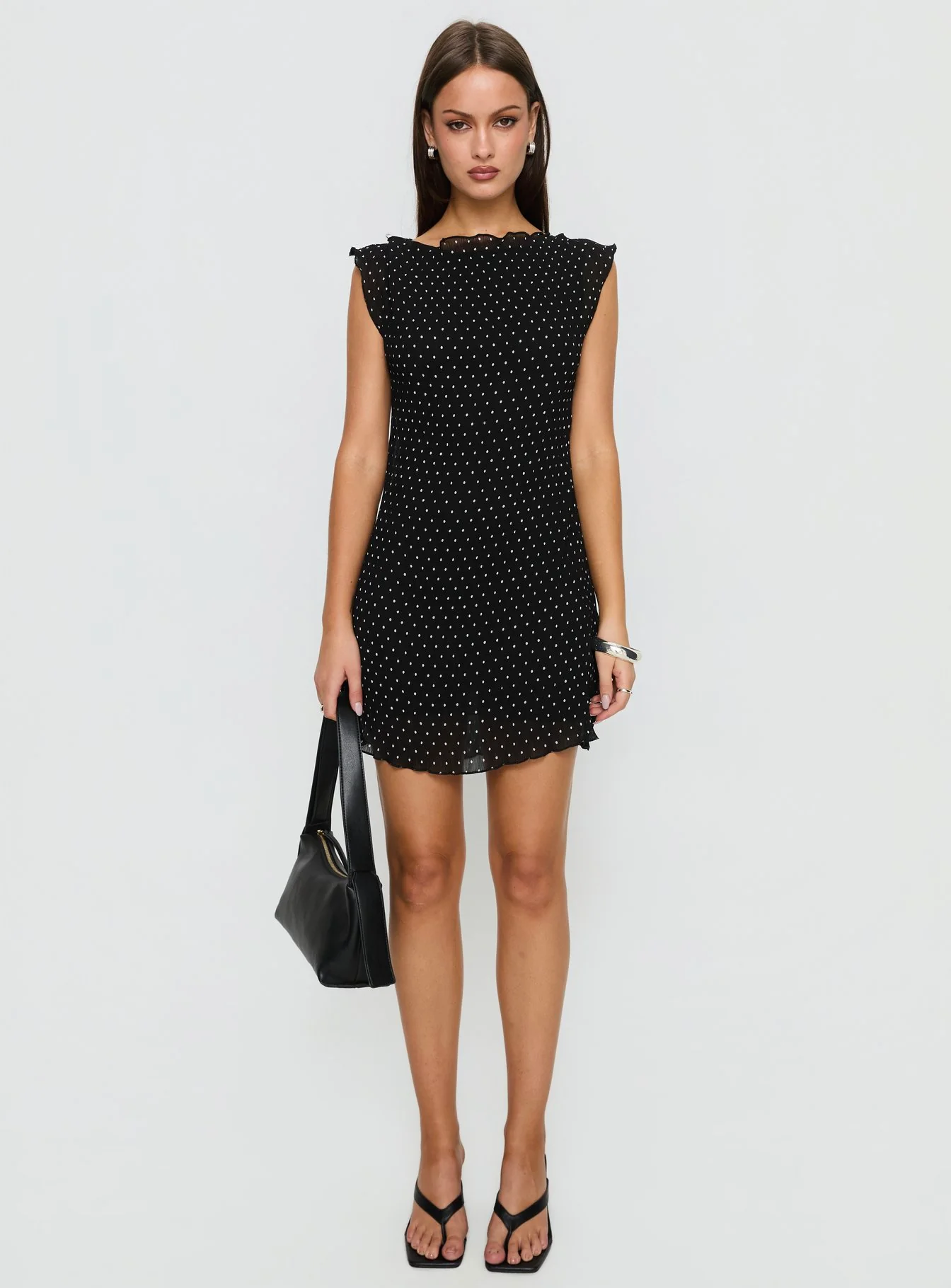 Mariner Mini Dress Noir Polka - Image 7