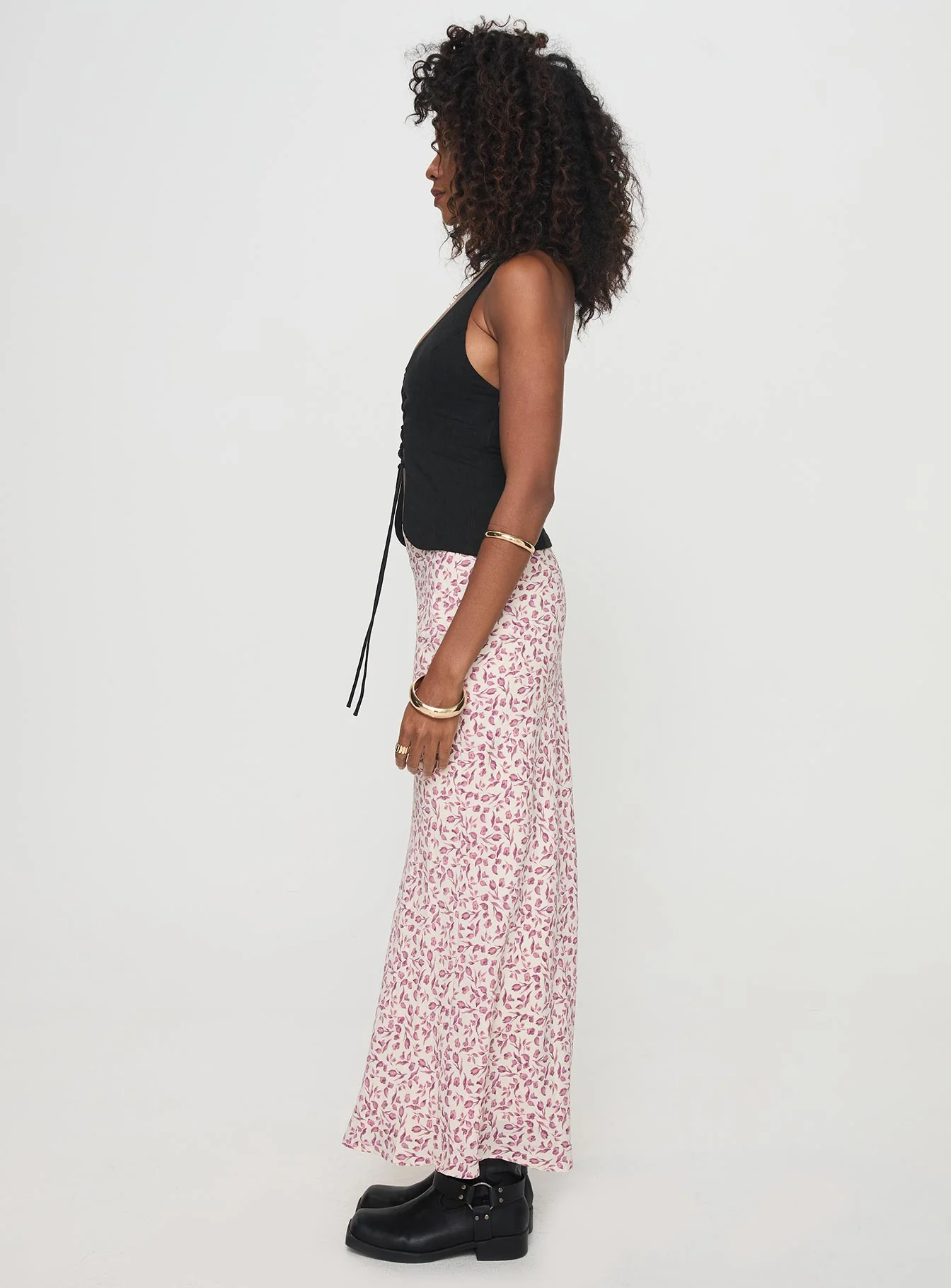 Mariposa Maxi Skirt Beige Floral - Image 3