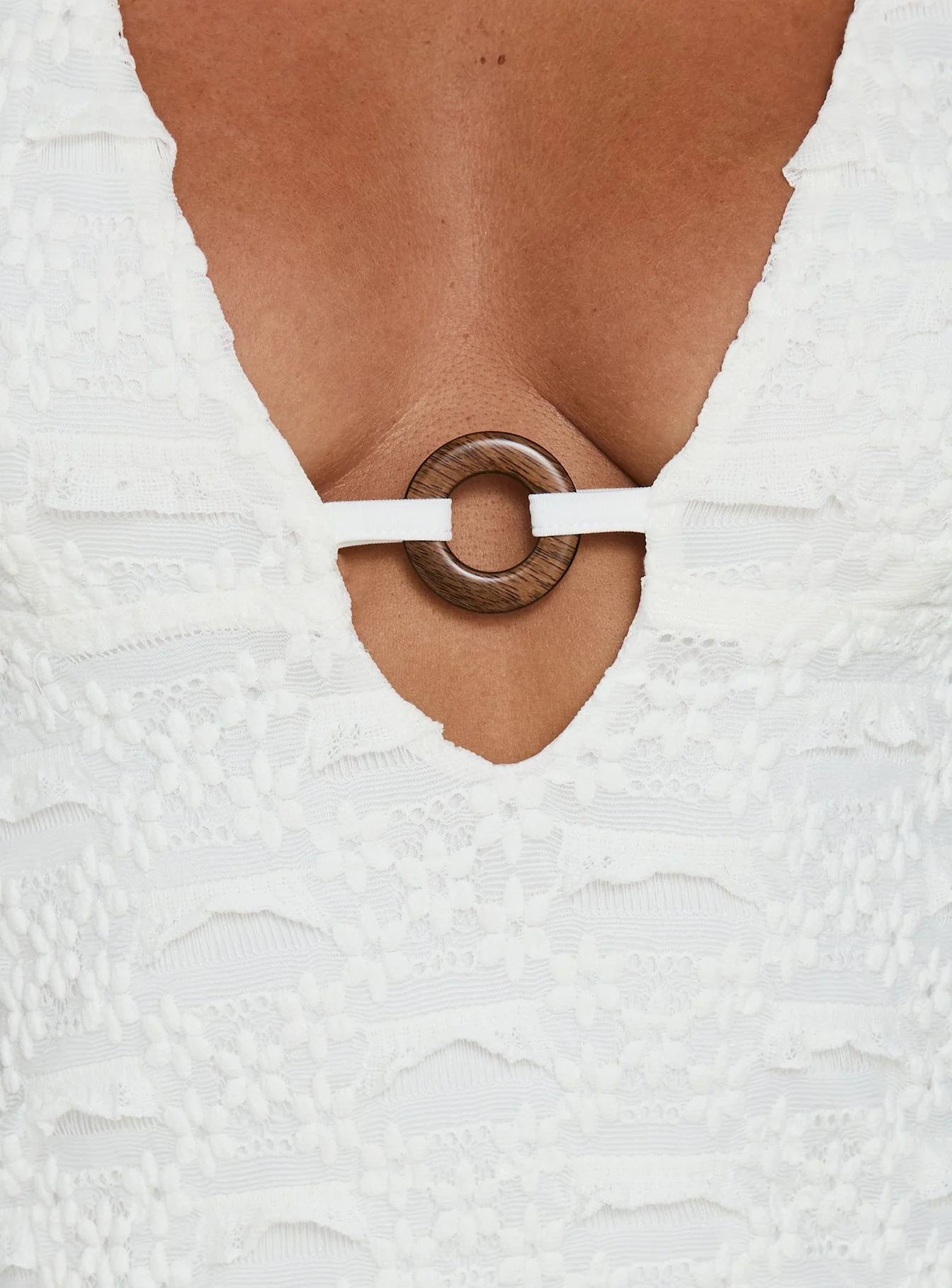 Marita Ring Detail Mini Dress White - Image 6