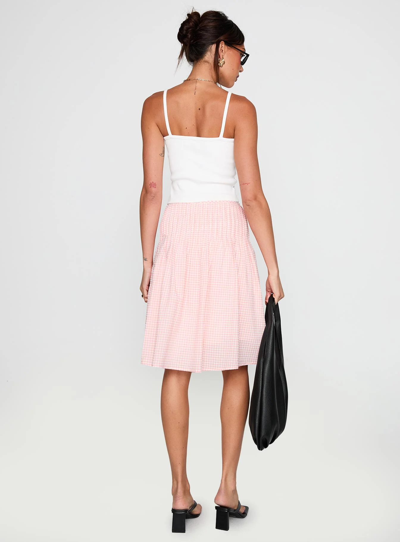 Maryanna Midi Skirt Pink Gingham - Image 5