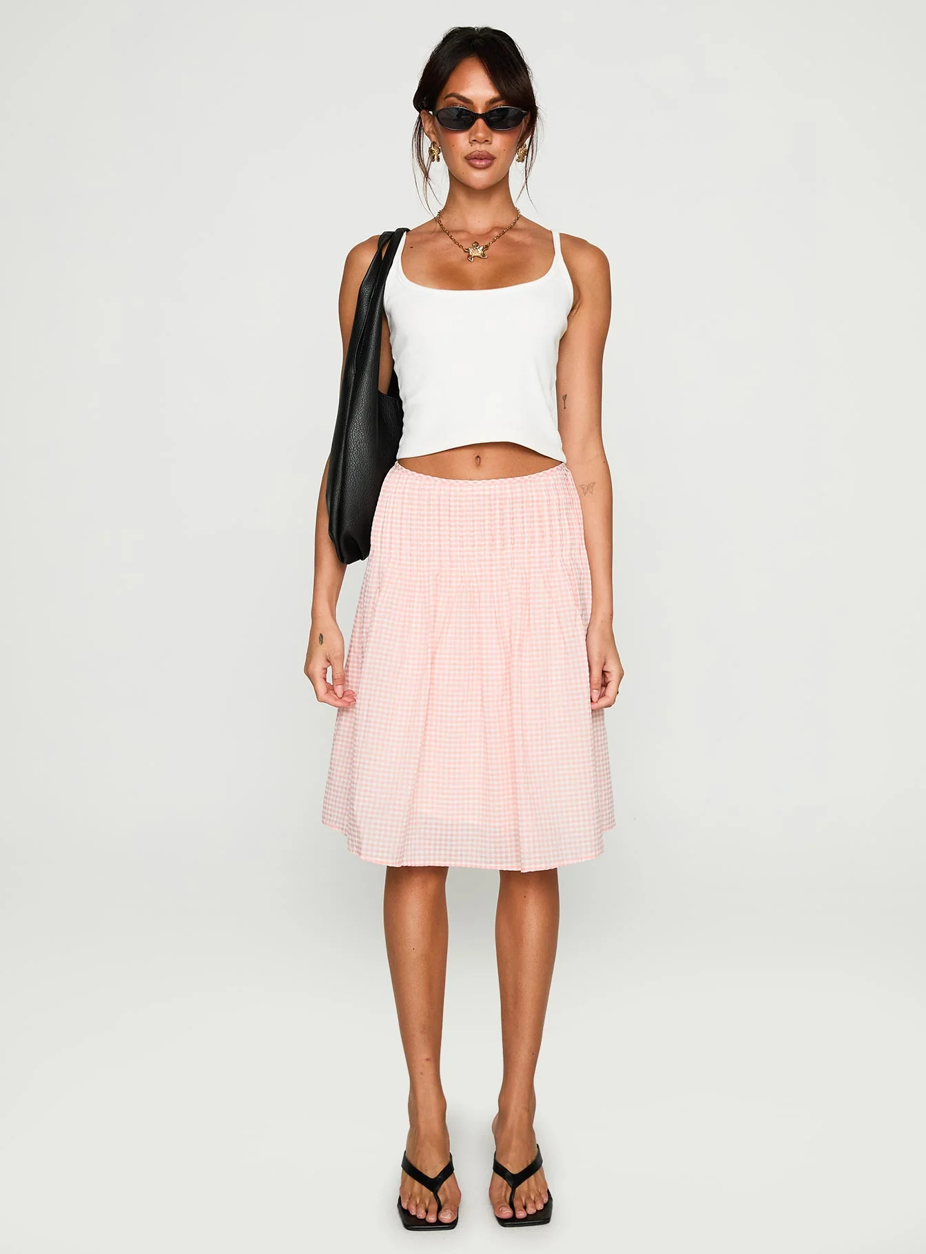 Maryanna Midi Skirt Pink Gingham - Image 7