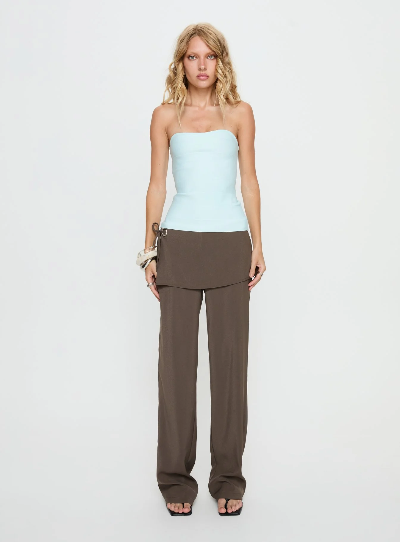 Meleana Strapless Bandage Top Ice Blue - Image 6