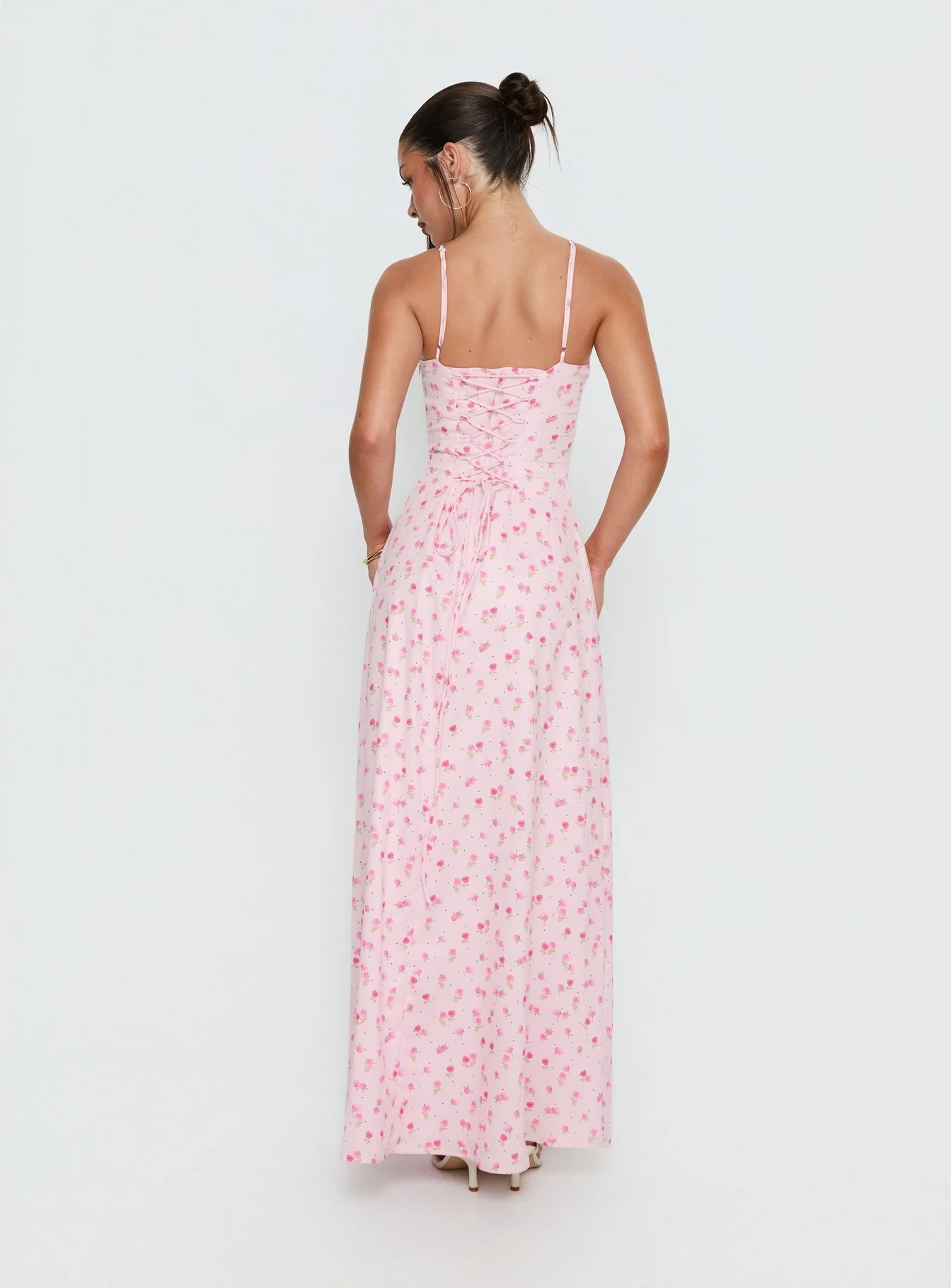 Members Only Maxi Dress Soft Pink Floral - Image 4