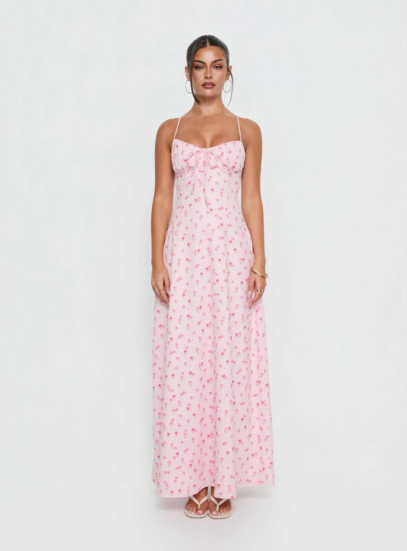 Members Only Maxi Dress Soft Pink Floral - Image 7