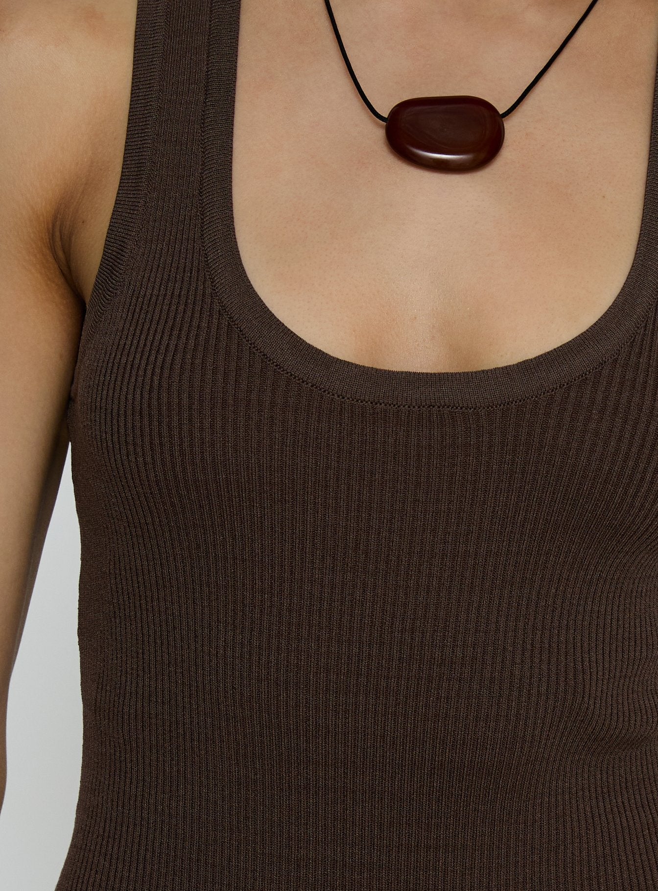 Micka Scoop Mini Dress Brown - Image 6