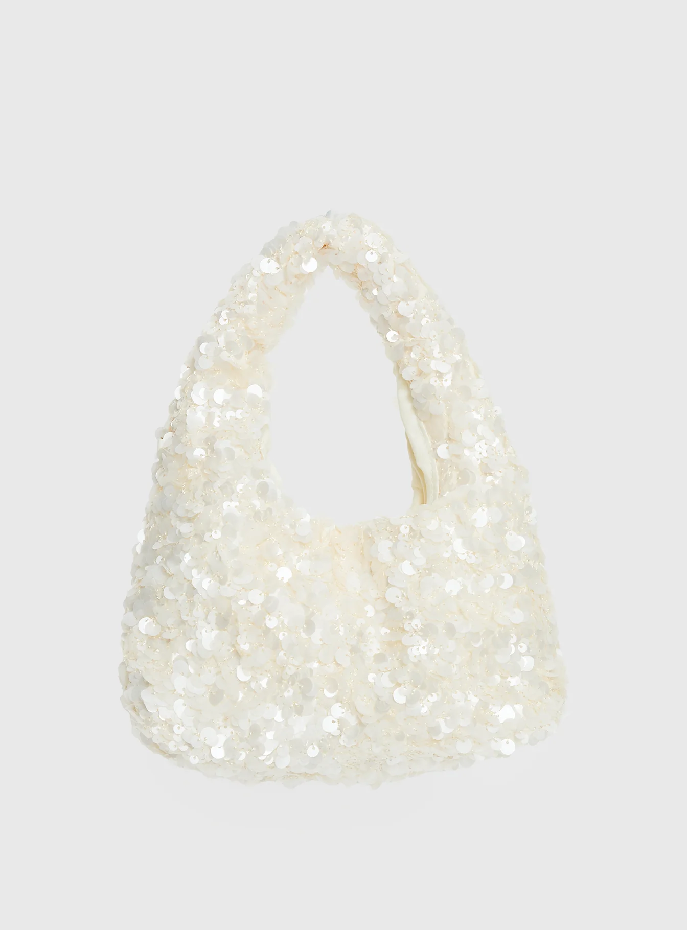 Midnights Sequin Shoulder Bag White - Image 4