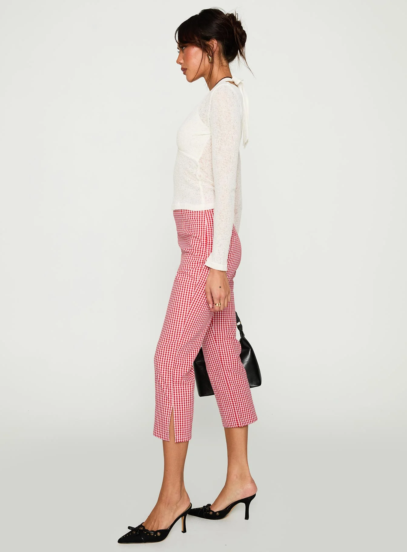 Mignonette Capri Pant Red Gingham - Image 4