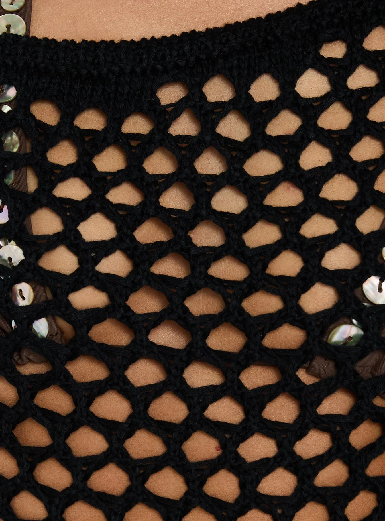 Mikaro Crochet Mini Dress Black - Image 6