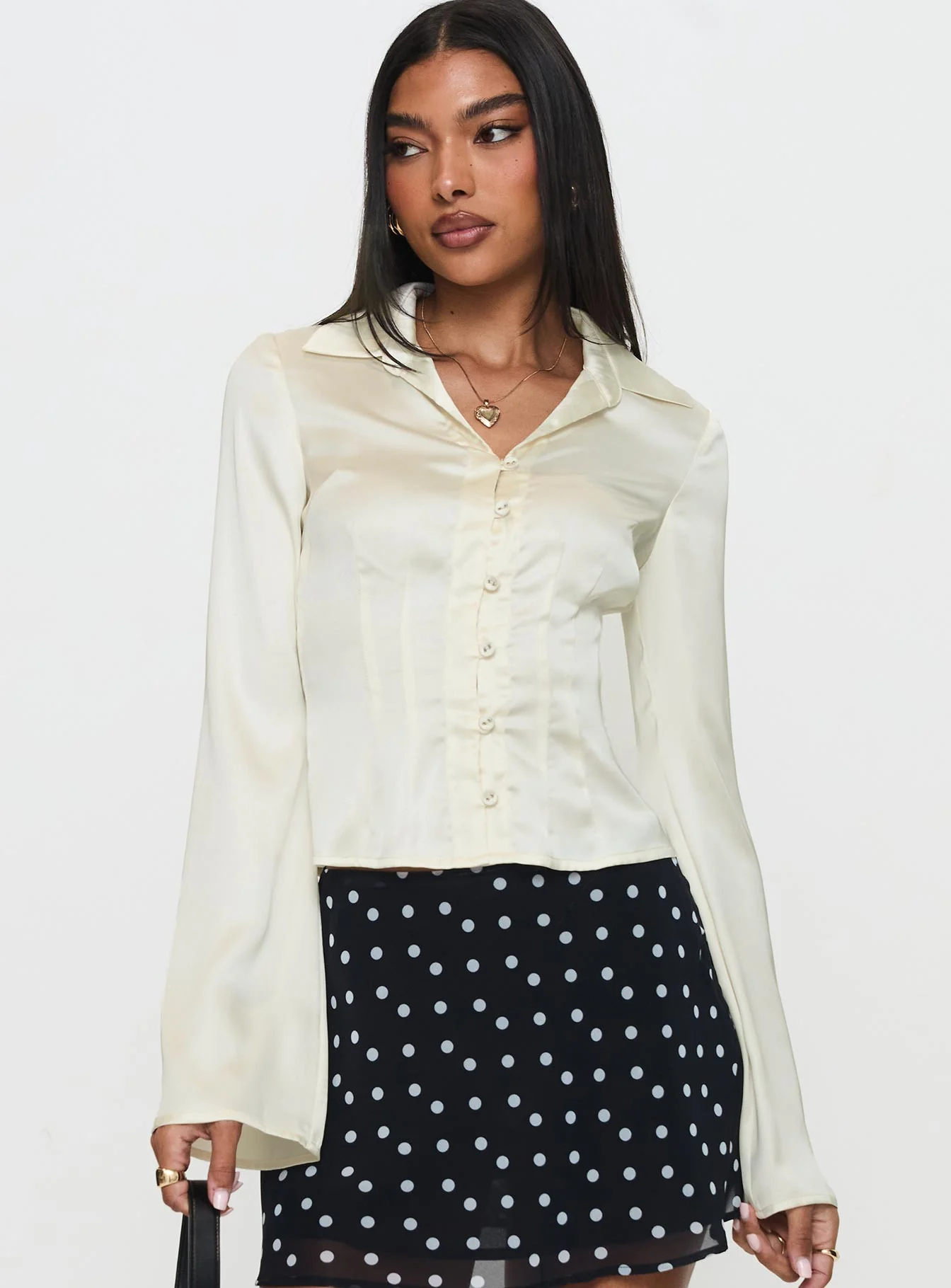 Miravella Long Sleeve Top Cream - Image 2