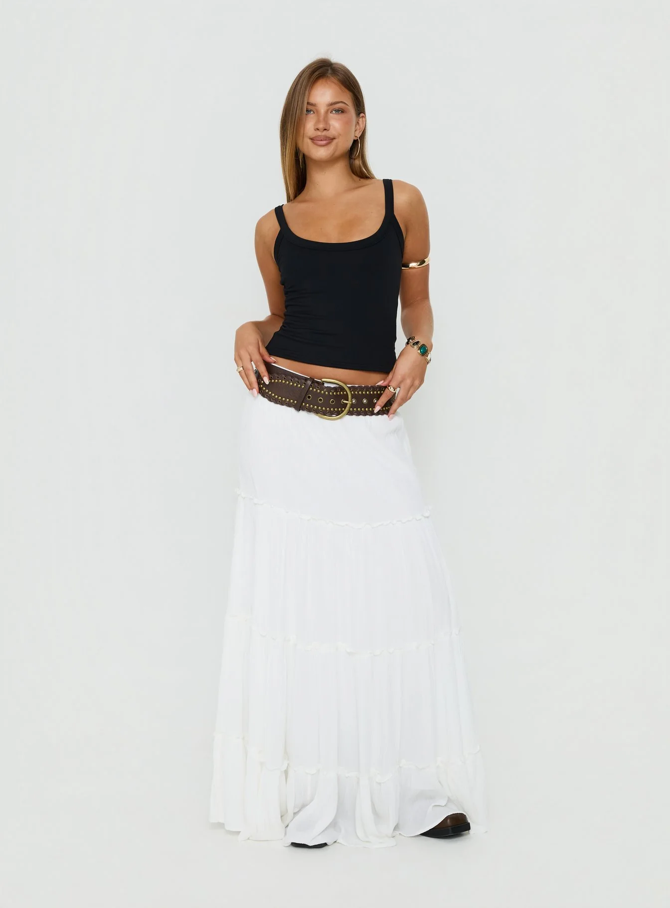 Miriah Maxi Skirt White Petite - Image 3