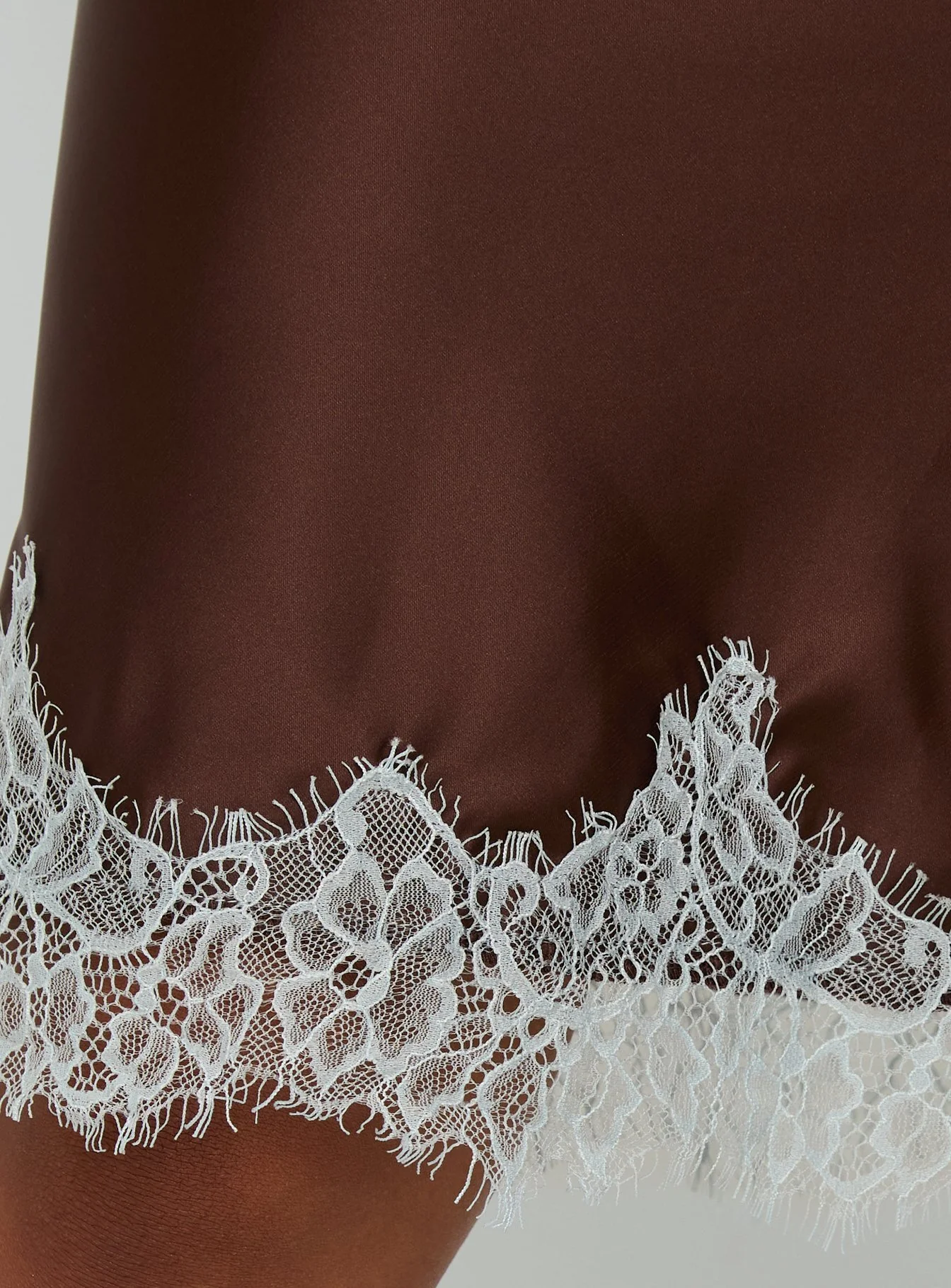 Miriza Lace Trim Midi Skirt Chocolate / Blue - Image 6