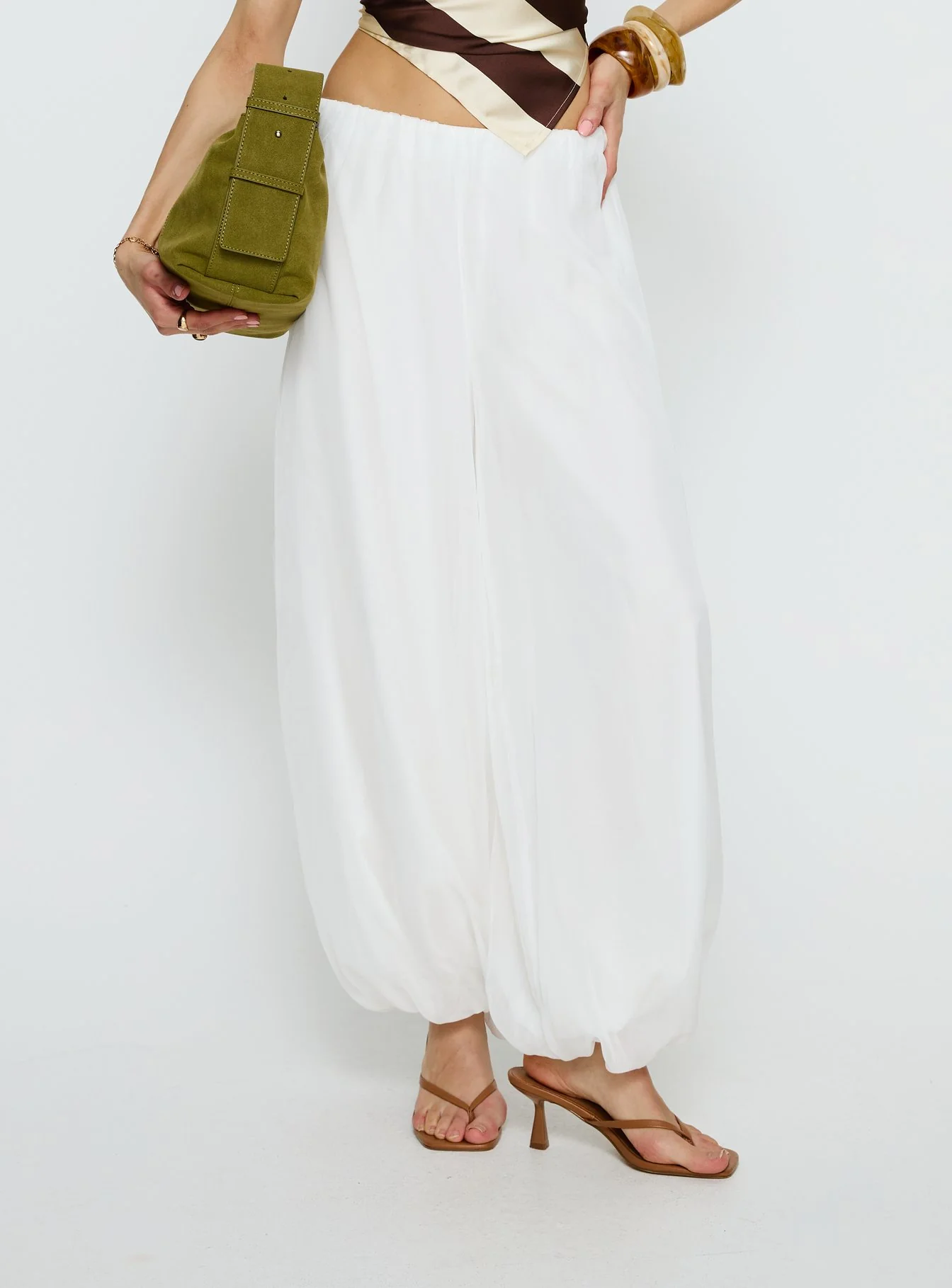 Mirosa Balloon Leg Pants White - Image 2