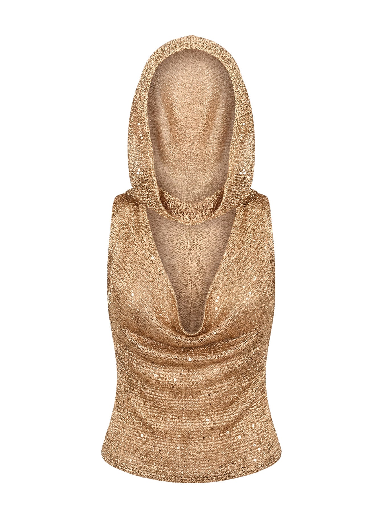 Mistori Sequin Hooded Top Gold - Image 10