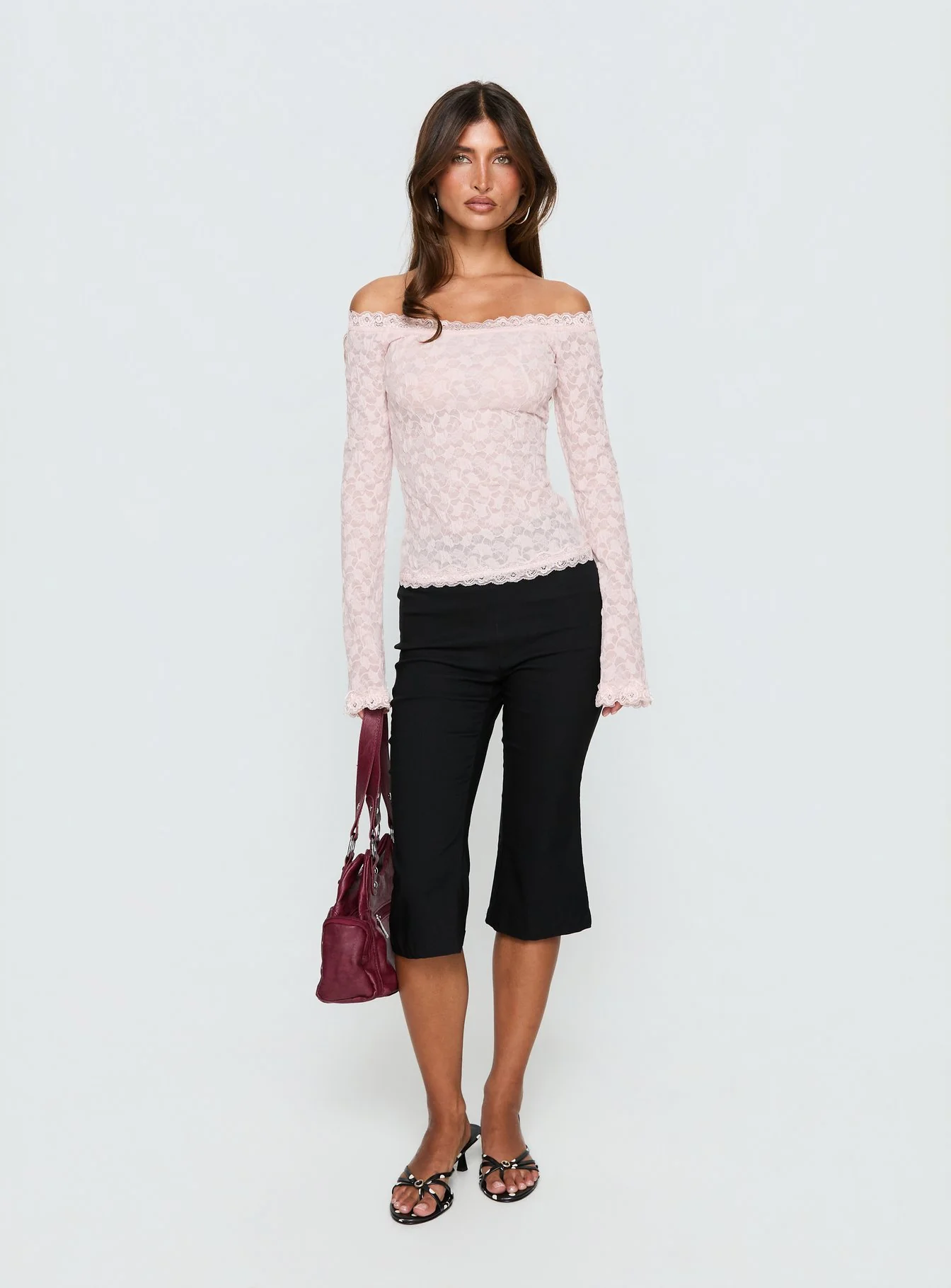 Mochapella Off The Shoulder Top Soft Pink - Image 3