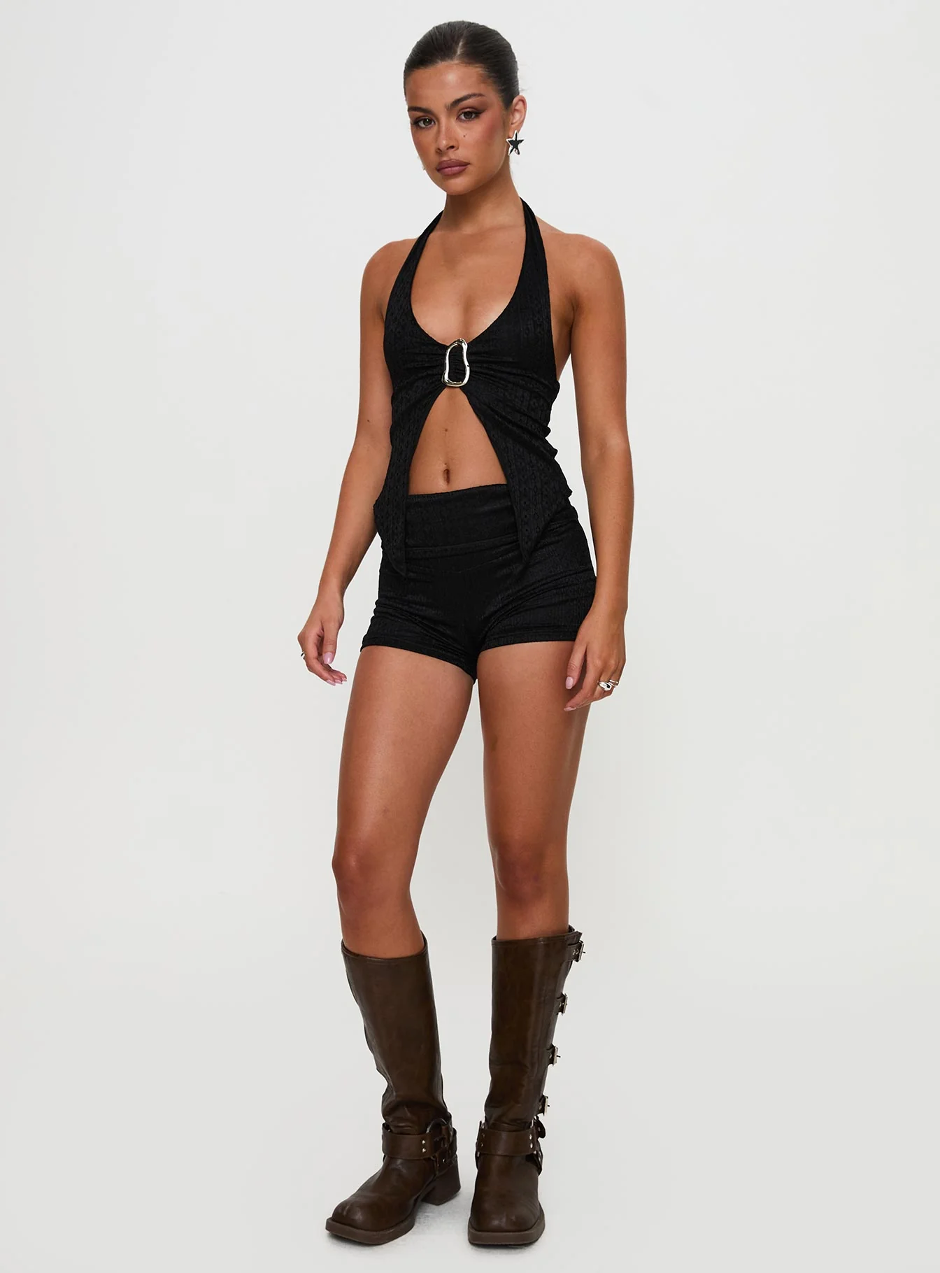Moderna Lace Shorts Black - Image 3