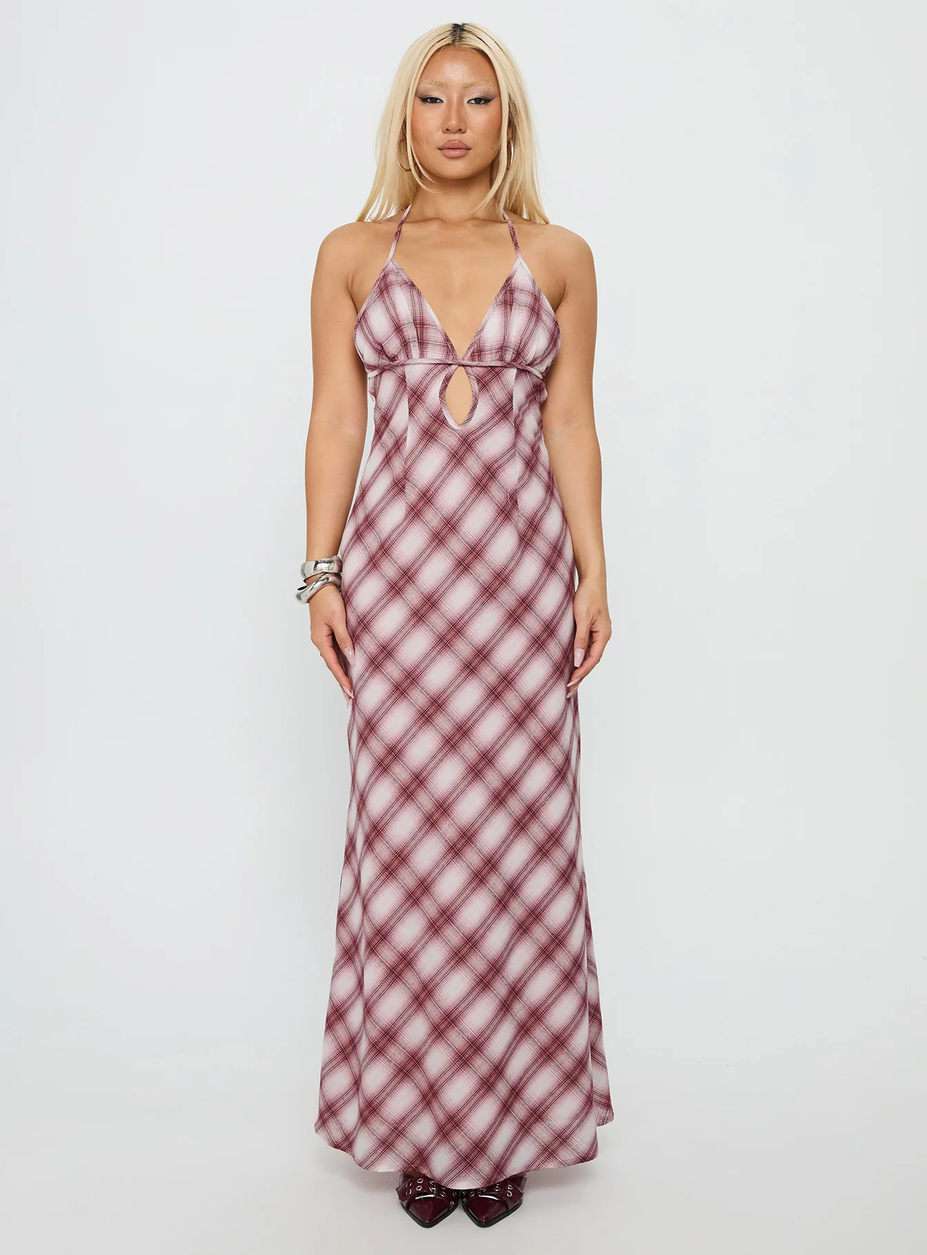 Momentous Backless Halter Maxi Dress Multi - Image 7