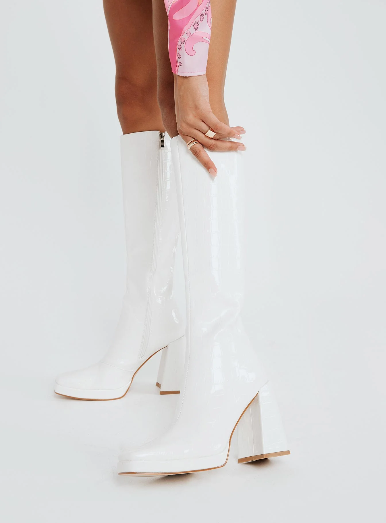 Montgomery Boot White Croc - Image 2