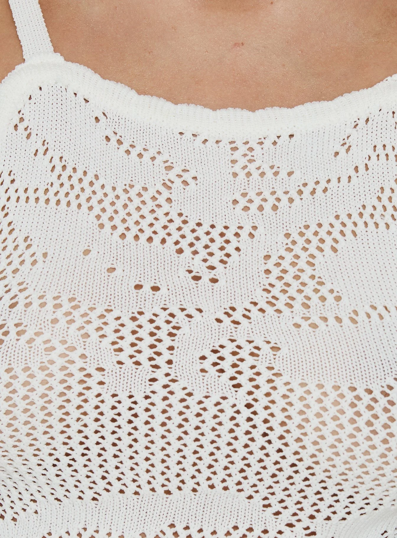 Moon Glow Lace Crochet Cami Top Cream - Image 6