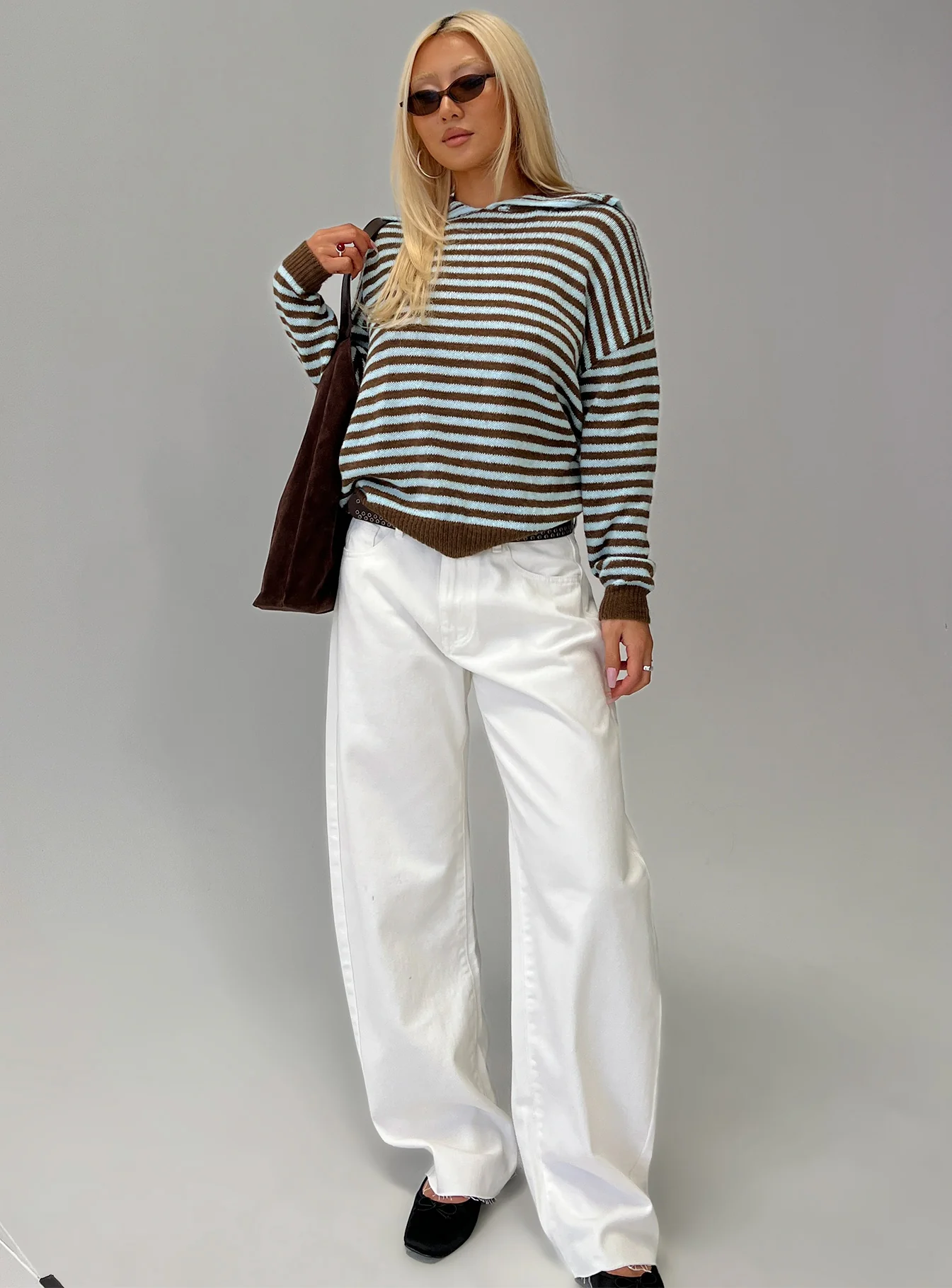 Moon Went Dark Collared Knit Sweater Stripe - Image 8