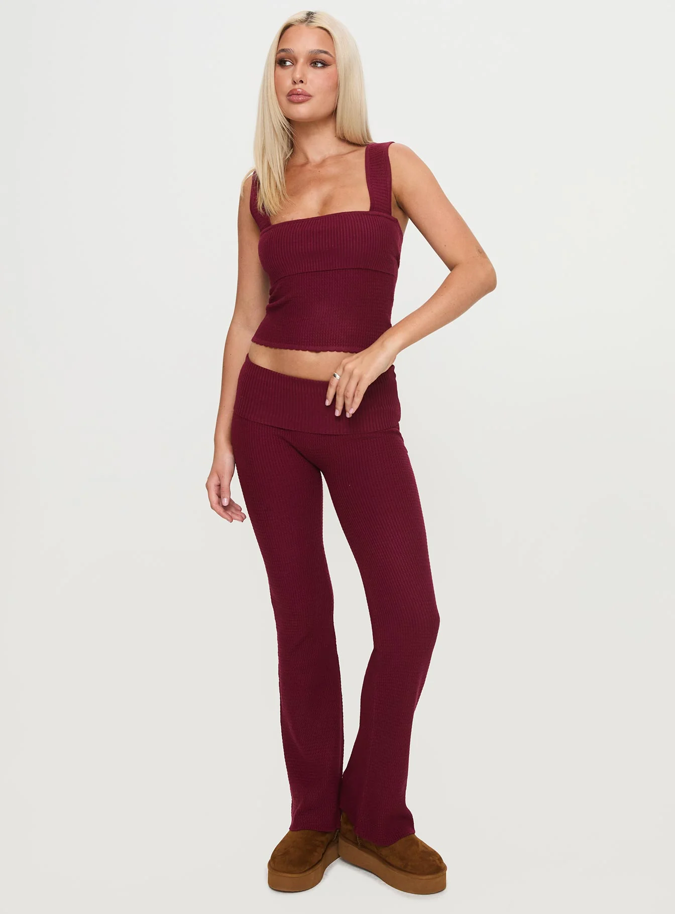 Mooring Square Neck Top Maroon - Image 3