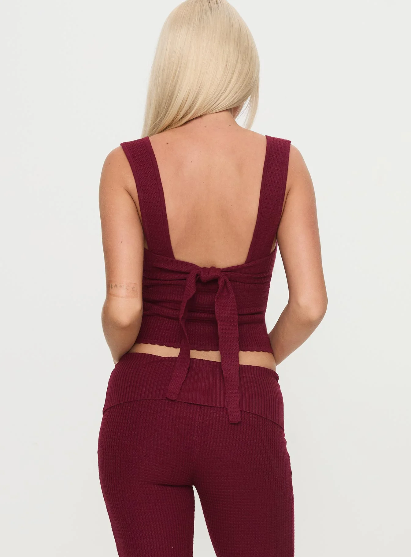Mooring Square Neck Top Maroon - Image 5