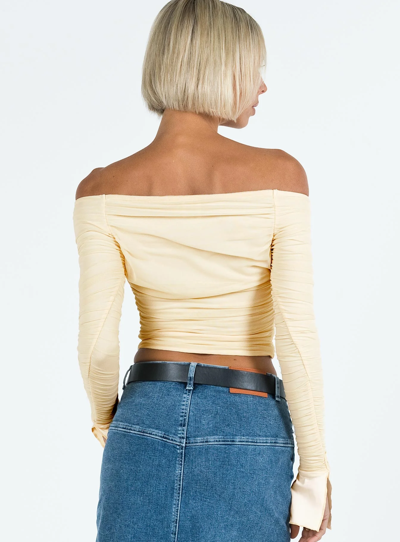Moreno Off The Shoulder Top Peach - Image 5