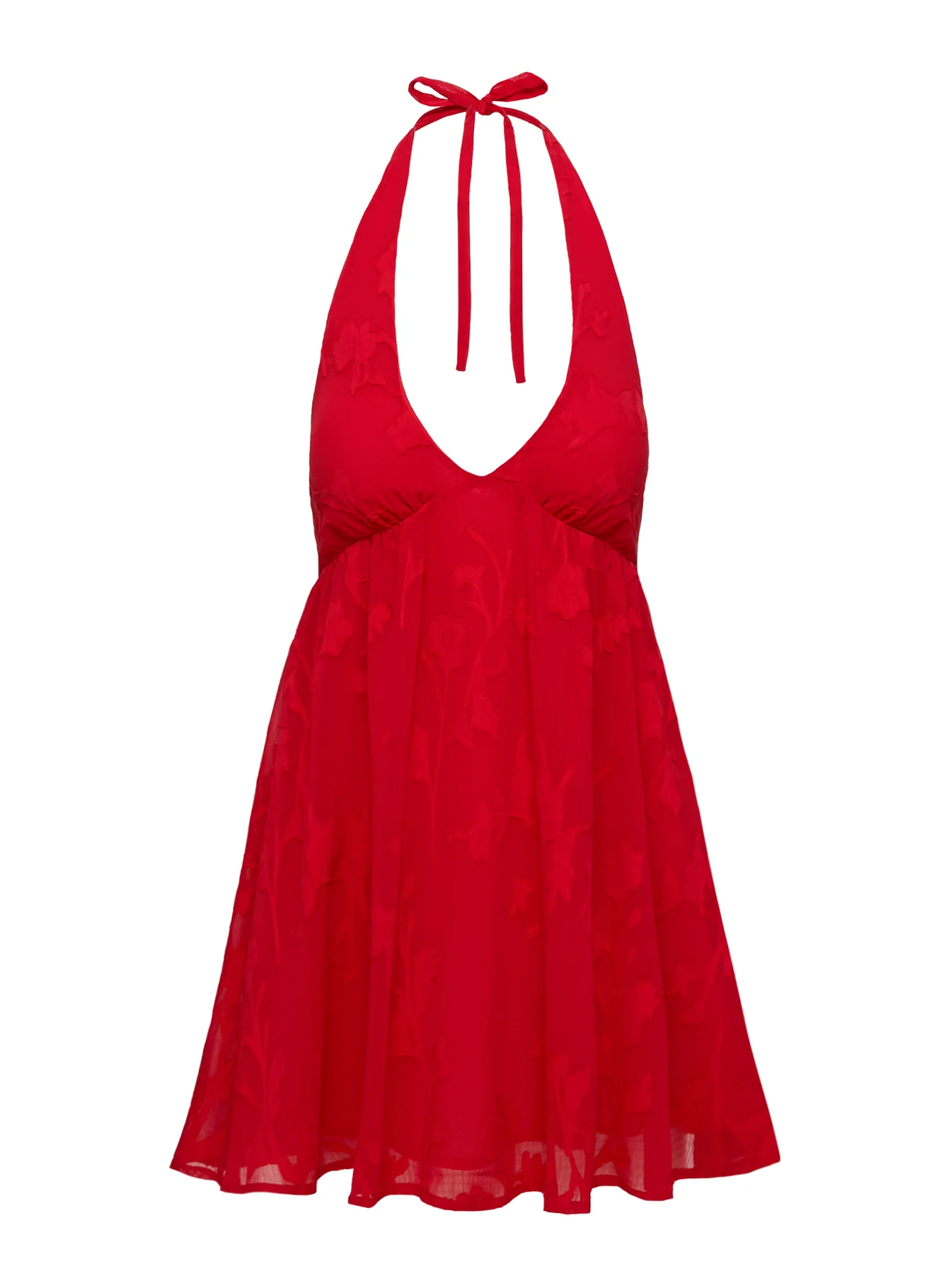 Moriah Halter Mini Dress Red - Image 5