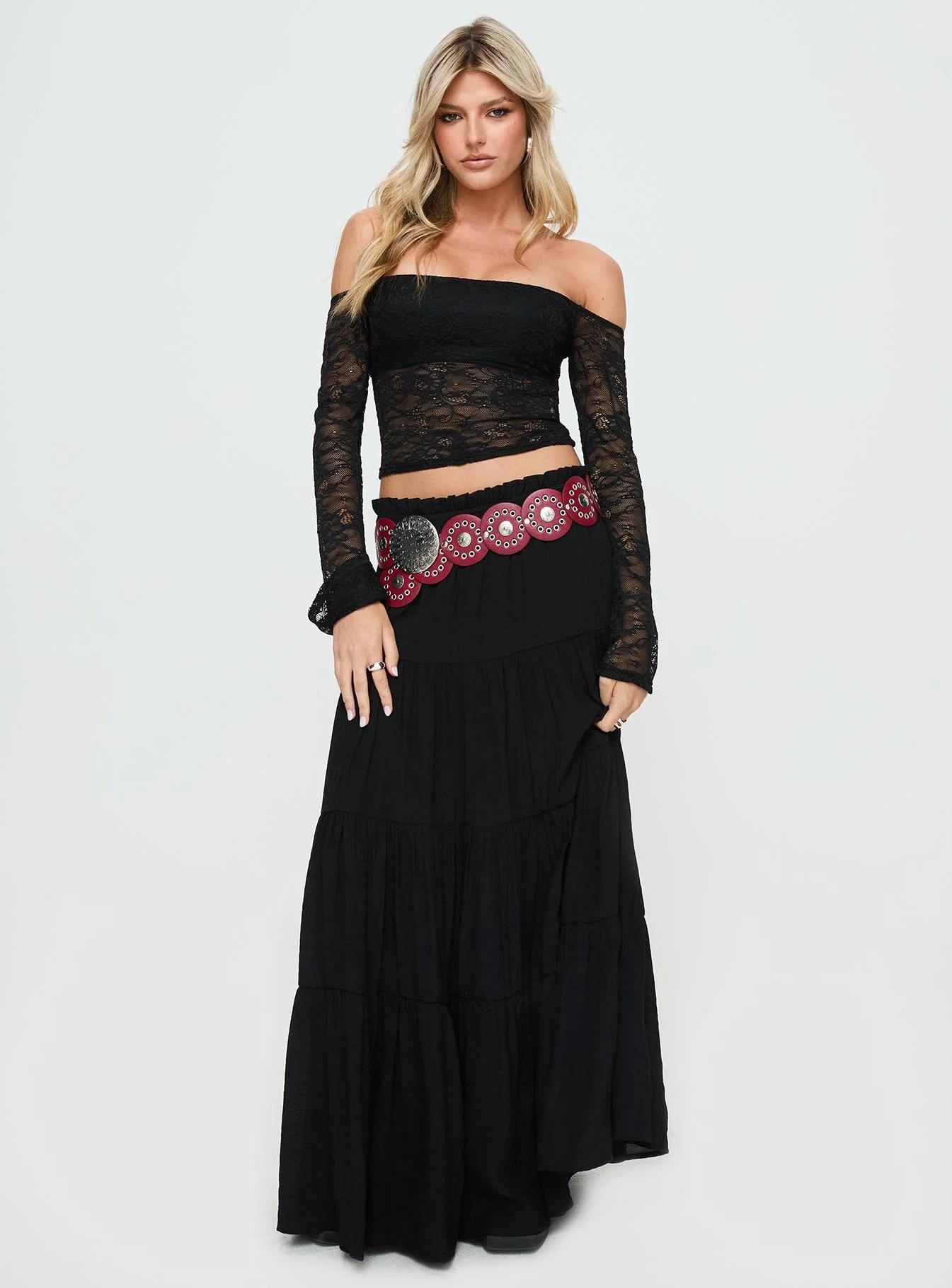 Mya Maxi Skirt Black - Image 2