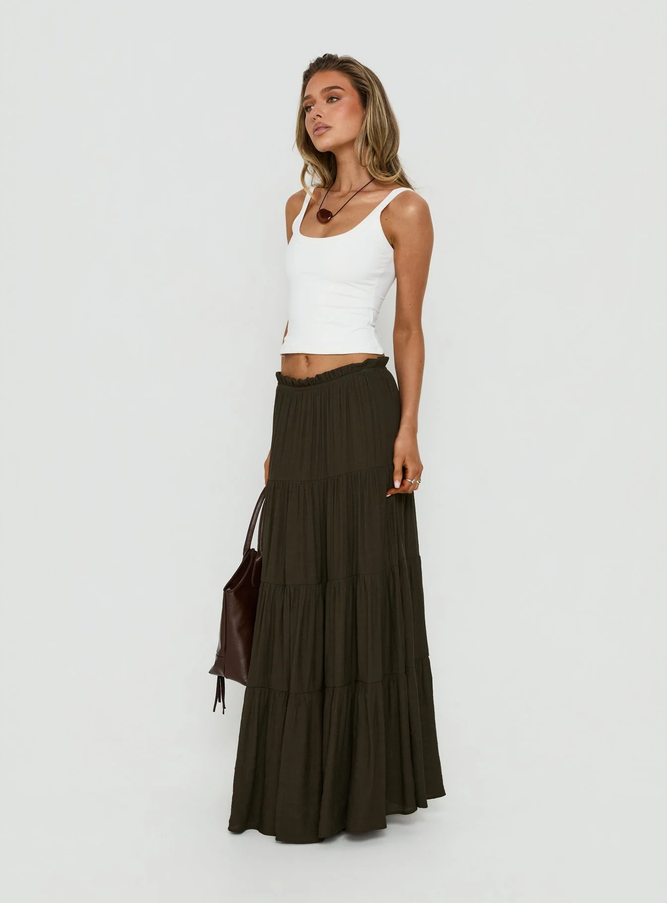 Mya Maxi Skirt Chocolate - Image 3