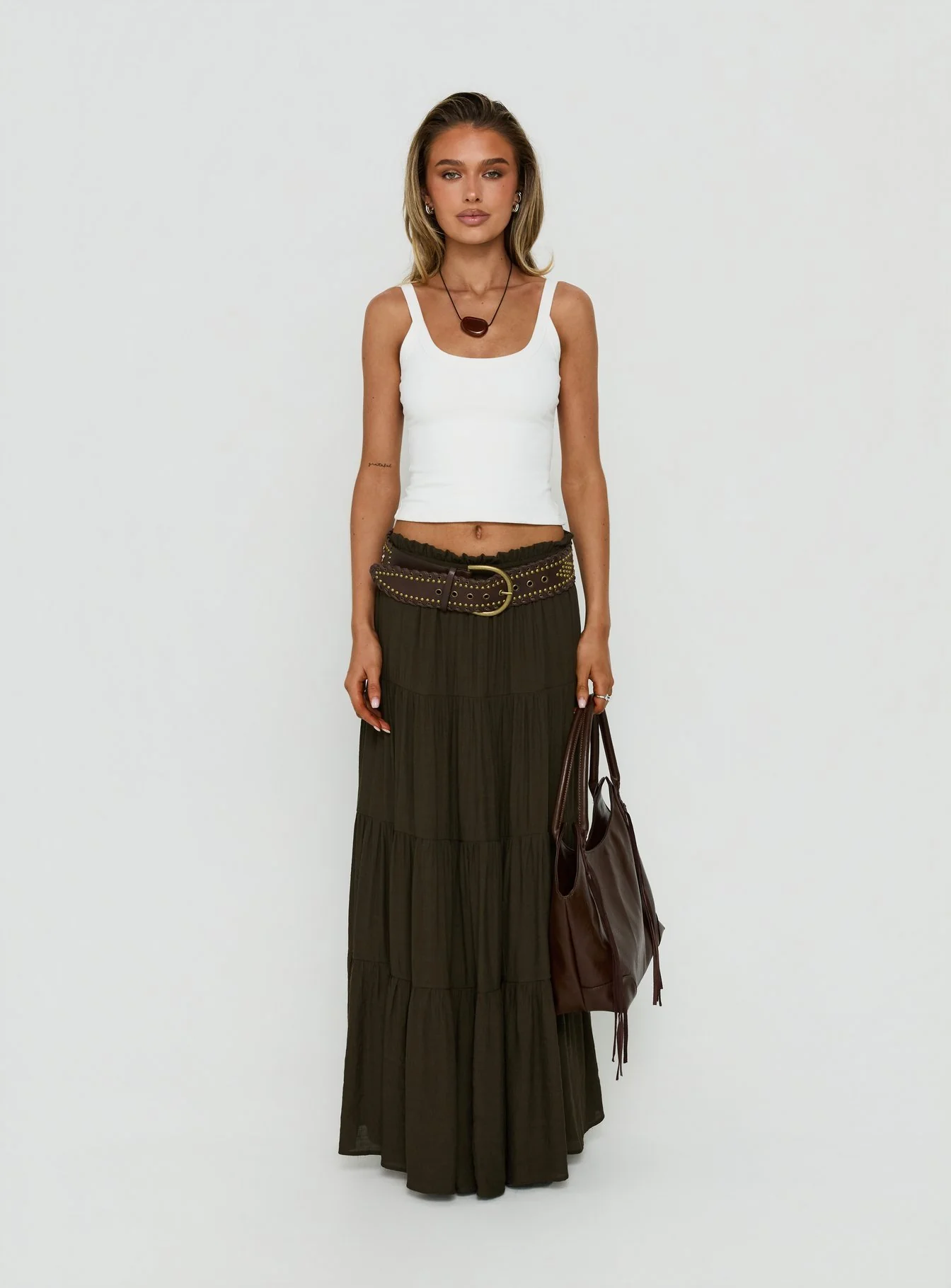 Mya Maxi Skirt Chocolate - Image 6
