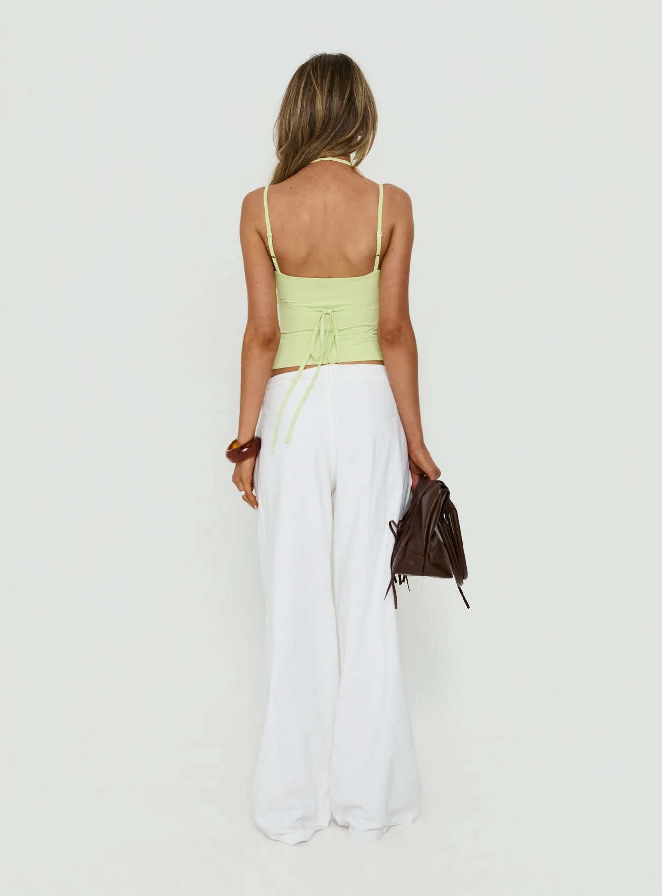 Mylana Straight Leg Tie Pants White - Image 5