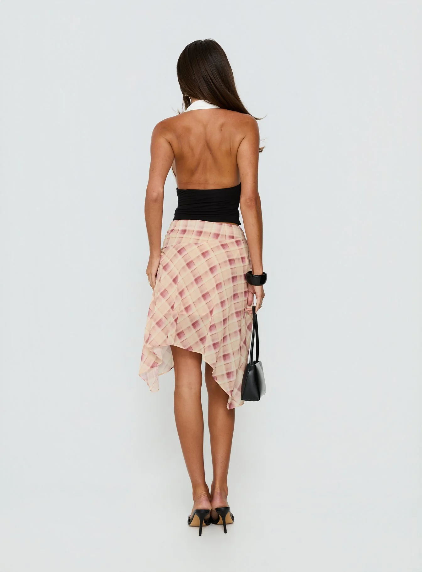 Natana Asymmetrical Midi Skirt Multi Check - Image 5