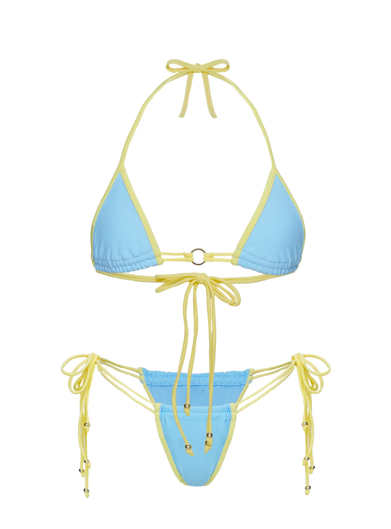 Nayeli Tie Side Bikini Bottoms Blue / Yellow - Image 5
