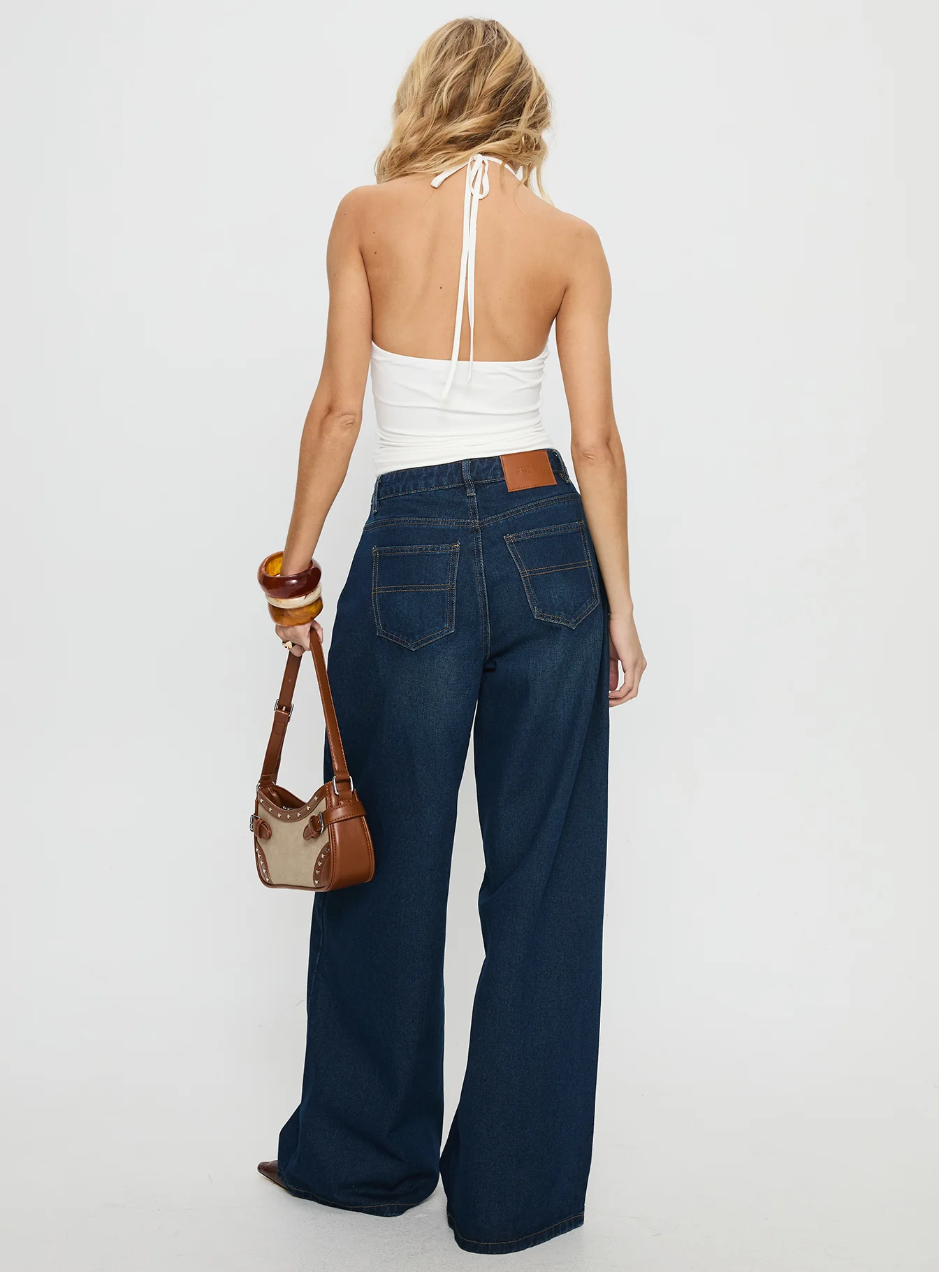 Naylor Mid Rise Wide Leg Jeans Mid Blue Denim - Image 5