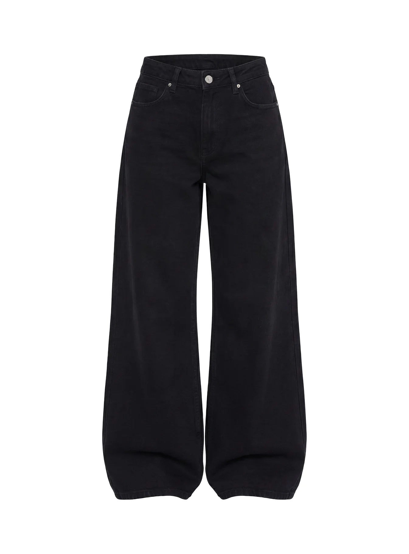 Naylor Mid Rise Wide Leg Jeans Washed Black Denim - Image 13