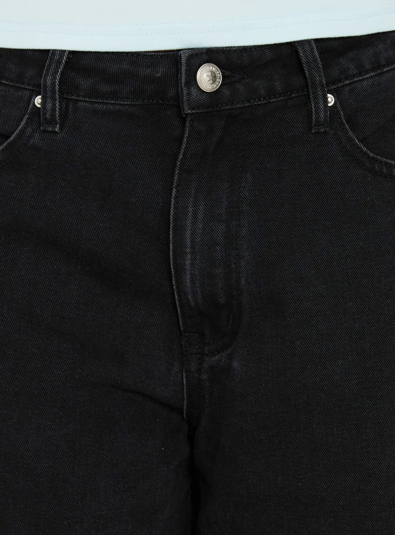 Naylor Mid Rise Wide Leg Jeans Washed Black Denim - Image 6