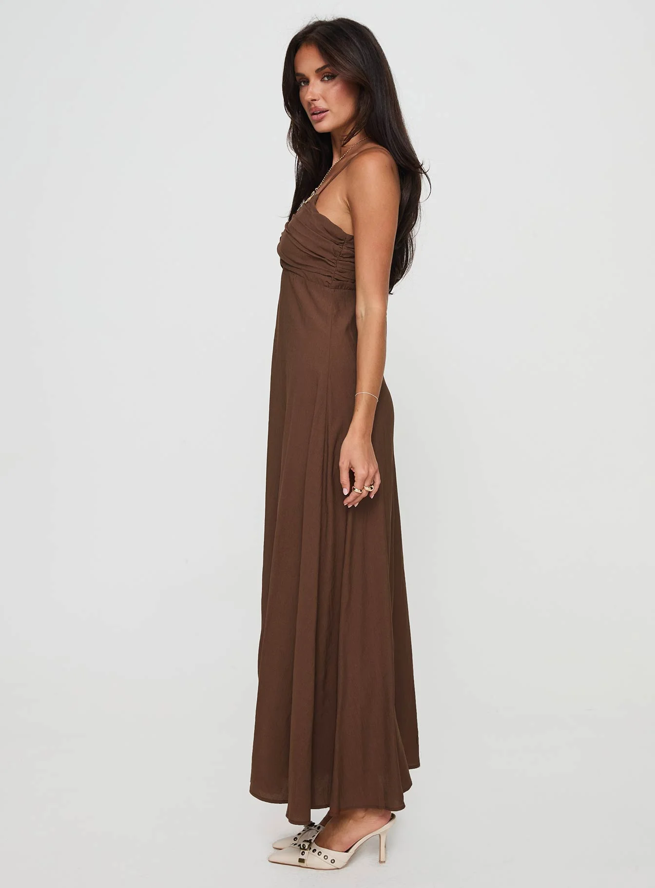 Neeka Maxi Dress Brown - Image 3
