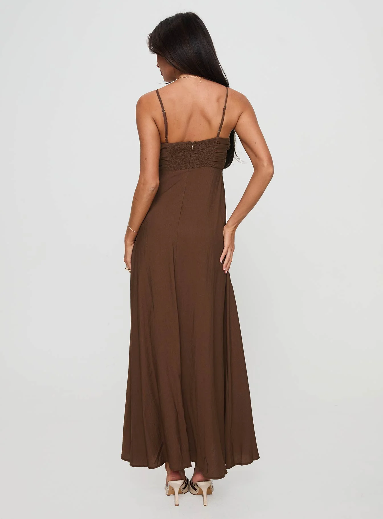 Neeka Maxi Dress Brown - Image 4