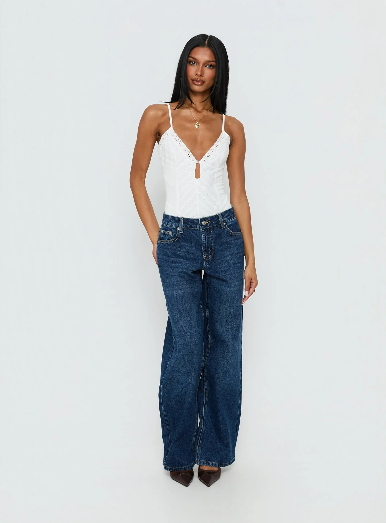 Nerisse Keyhole Bodysuit White - Image 3