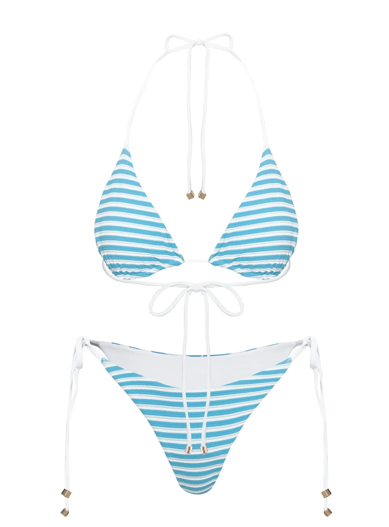 Nevaeh Triangle Bikini Top Blue / White - Image 5