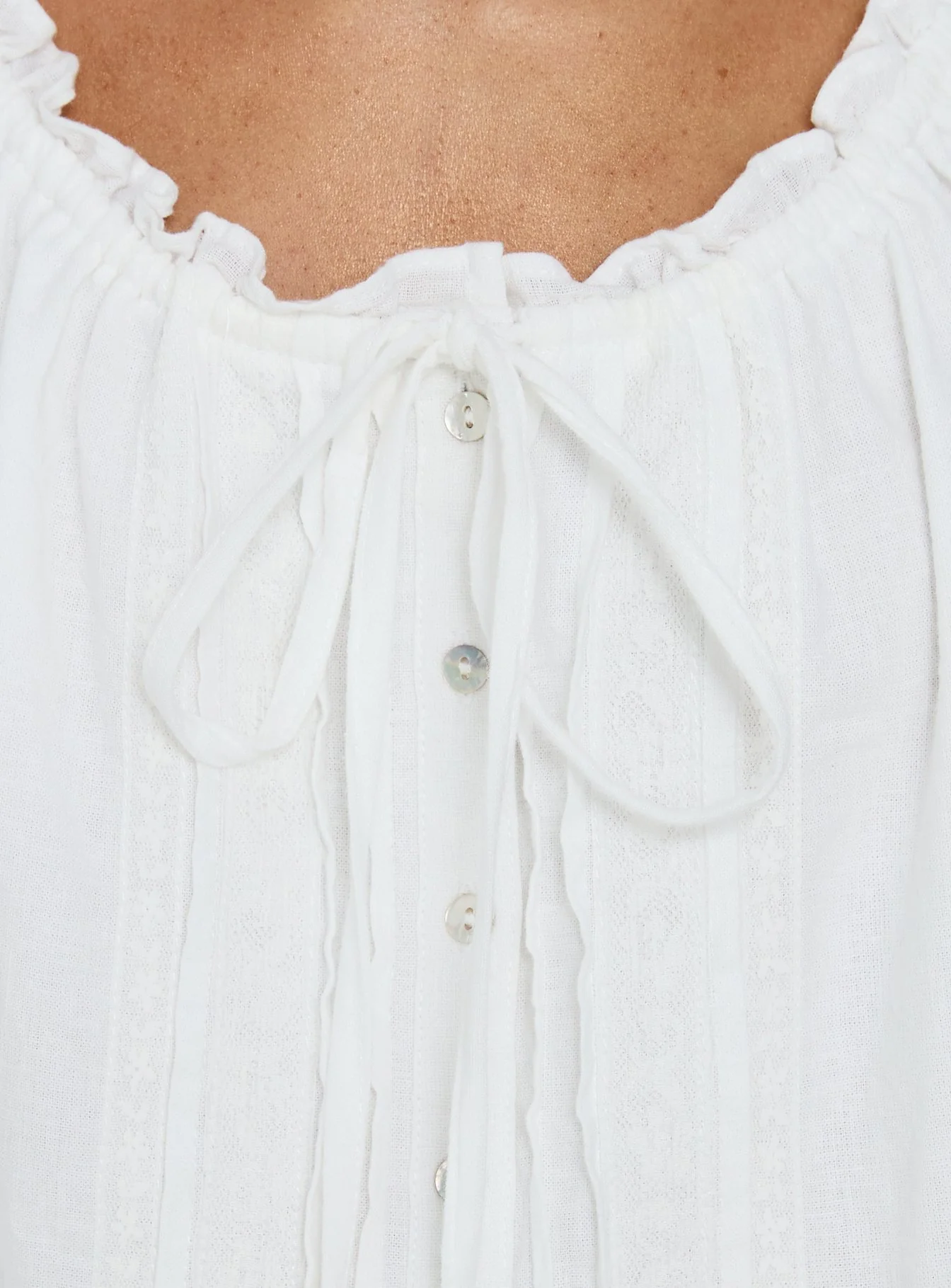 Never Over Floaty Babydoll Top White - Image 6