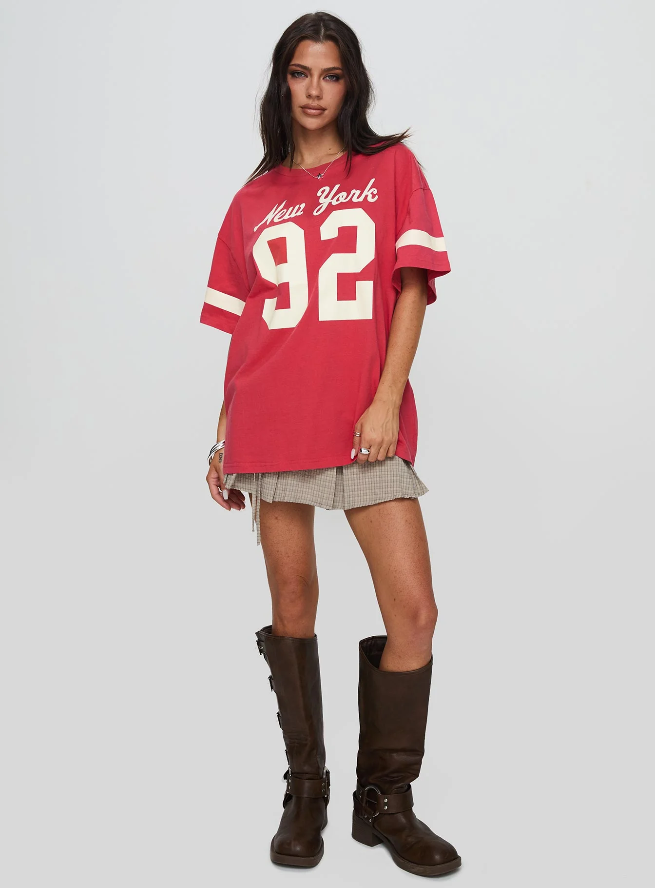 New York 95 Oversized Tee Red - Image 3