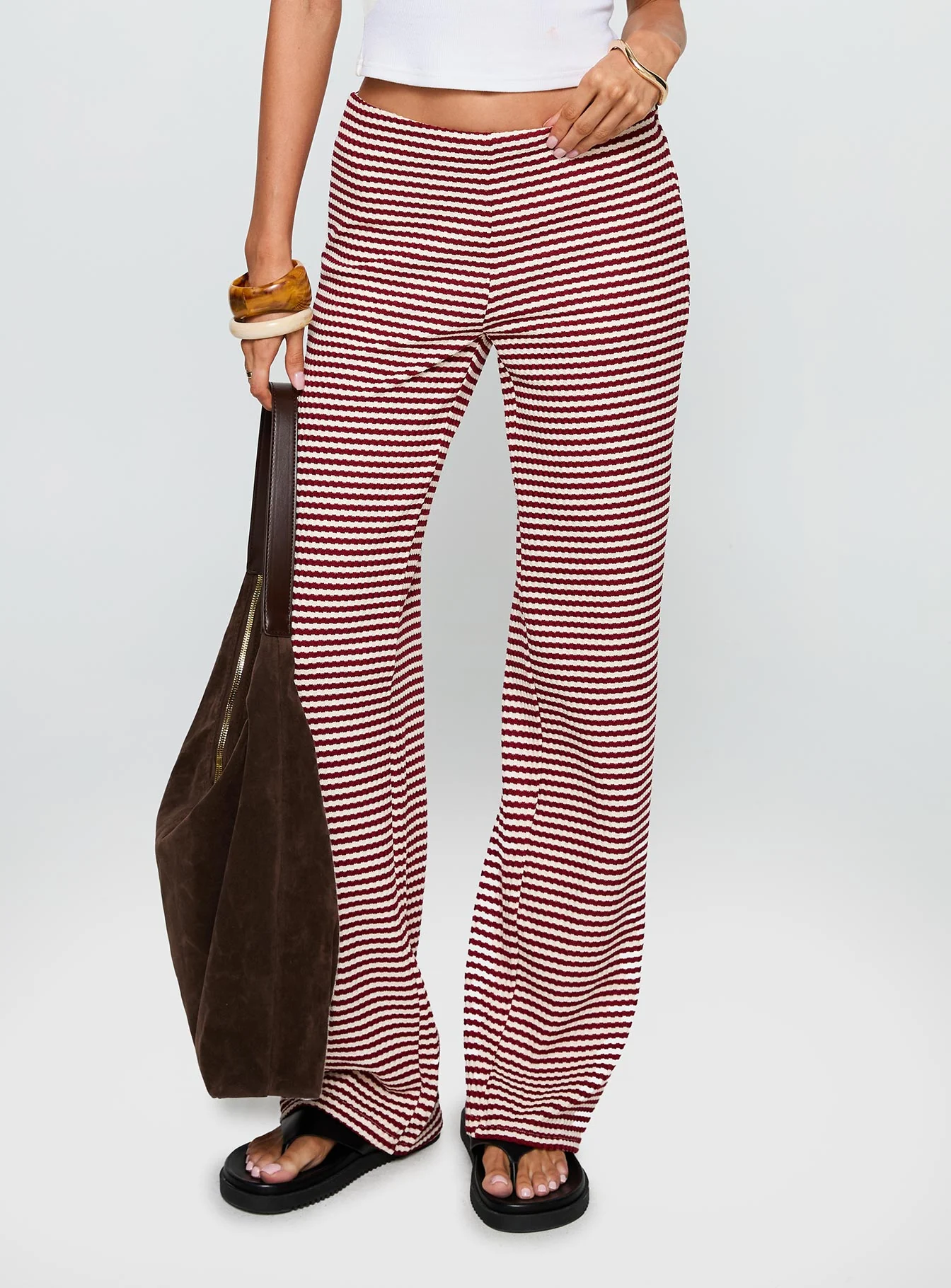 Next To Me Lounge Pant Red / White Stripe - Image 2
